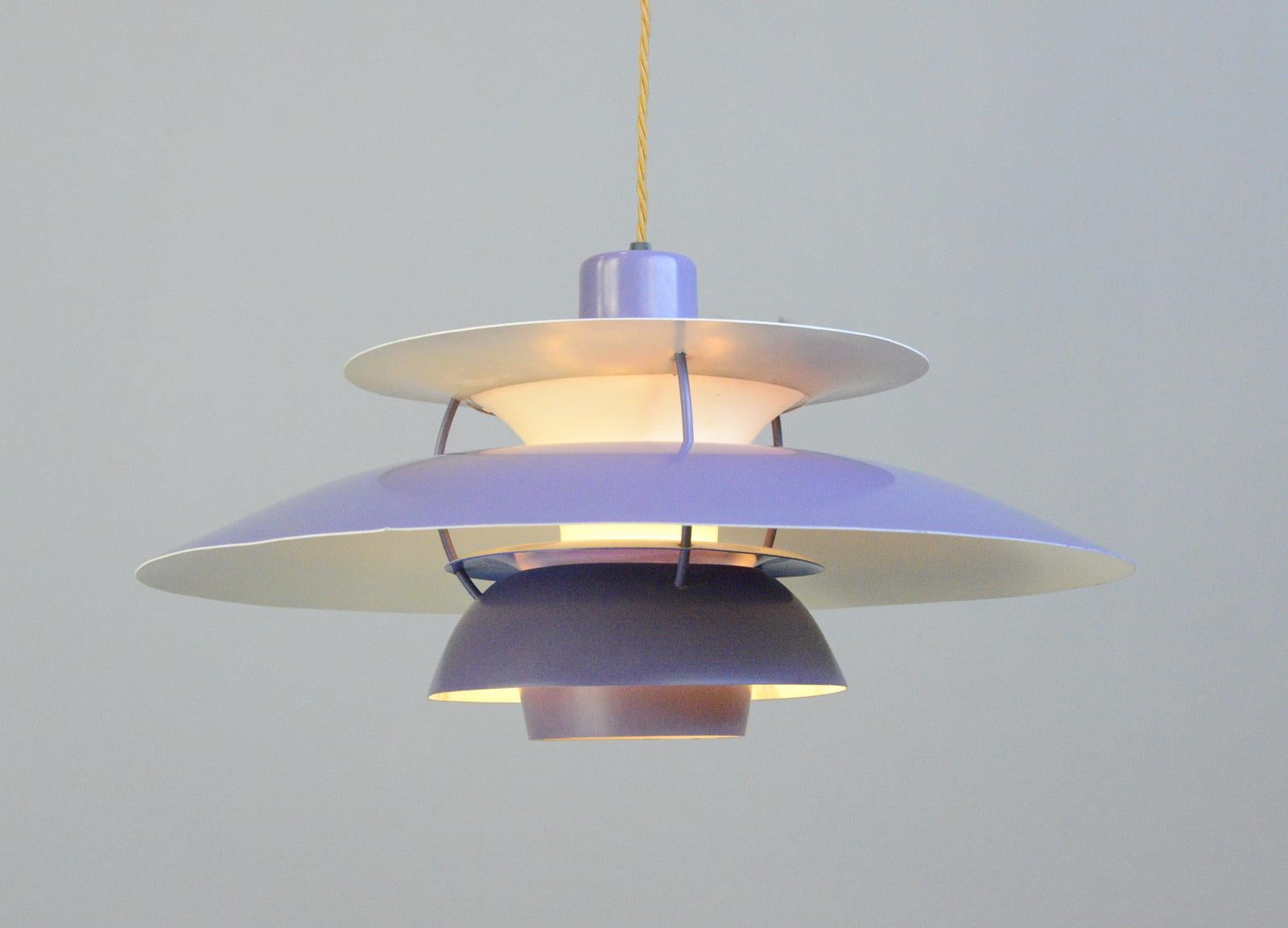 Mid-20th Century Purple Model PH5 Pendant Lights by Louis Poulson, Circa 1960s