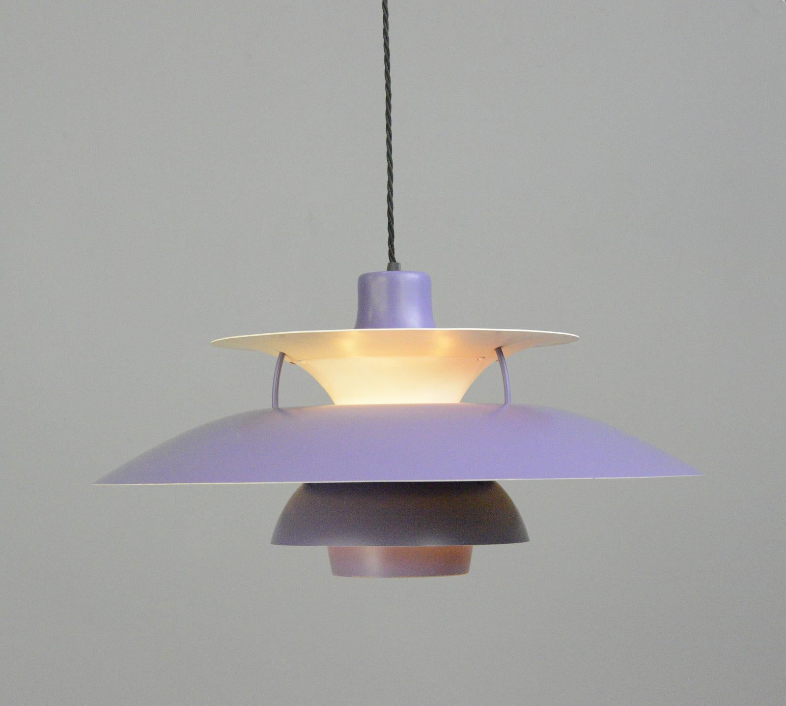 Mid-20th Century Purple Model PH5 Pendant Lights by Louis Poulson Circa 1960s