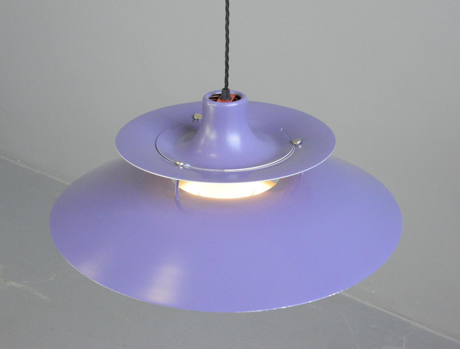 Aluminum Purple Model PH5 Pendant Lights by Louis Poulson circa 1960s