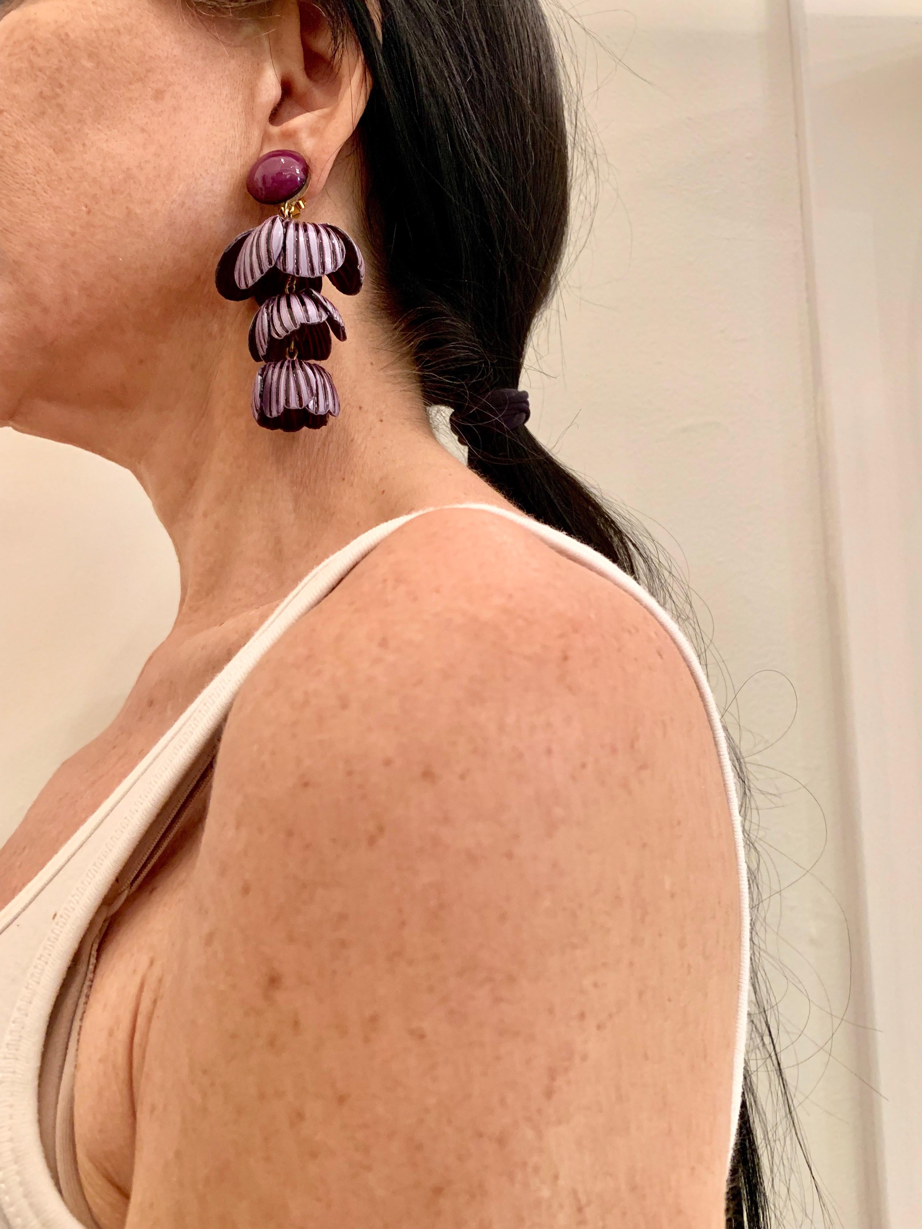 statement purple earrings