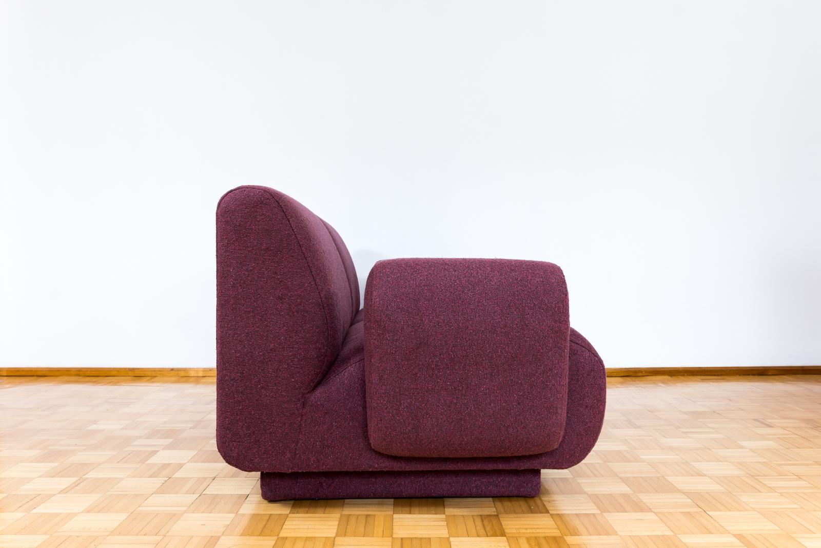 Purple Modular two-seater Sofa, 1970, Germany In Good Condition For Sale In Wroclaw, PL