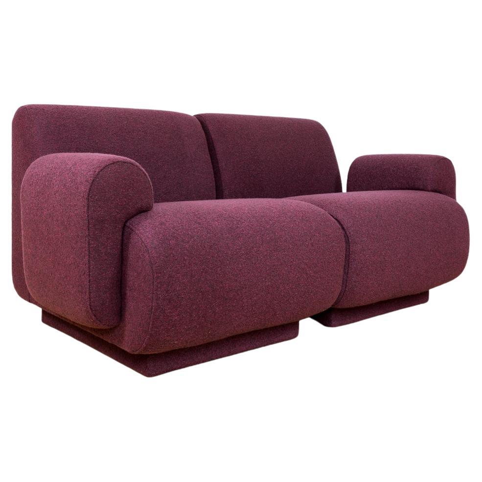 Modulares Sofa mit zwei Sitzen in Violett, 1970, Deutschland