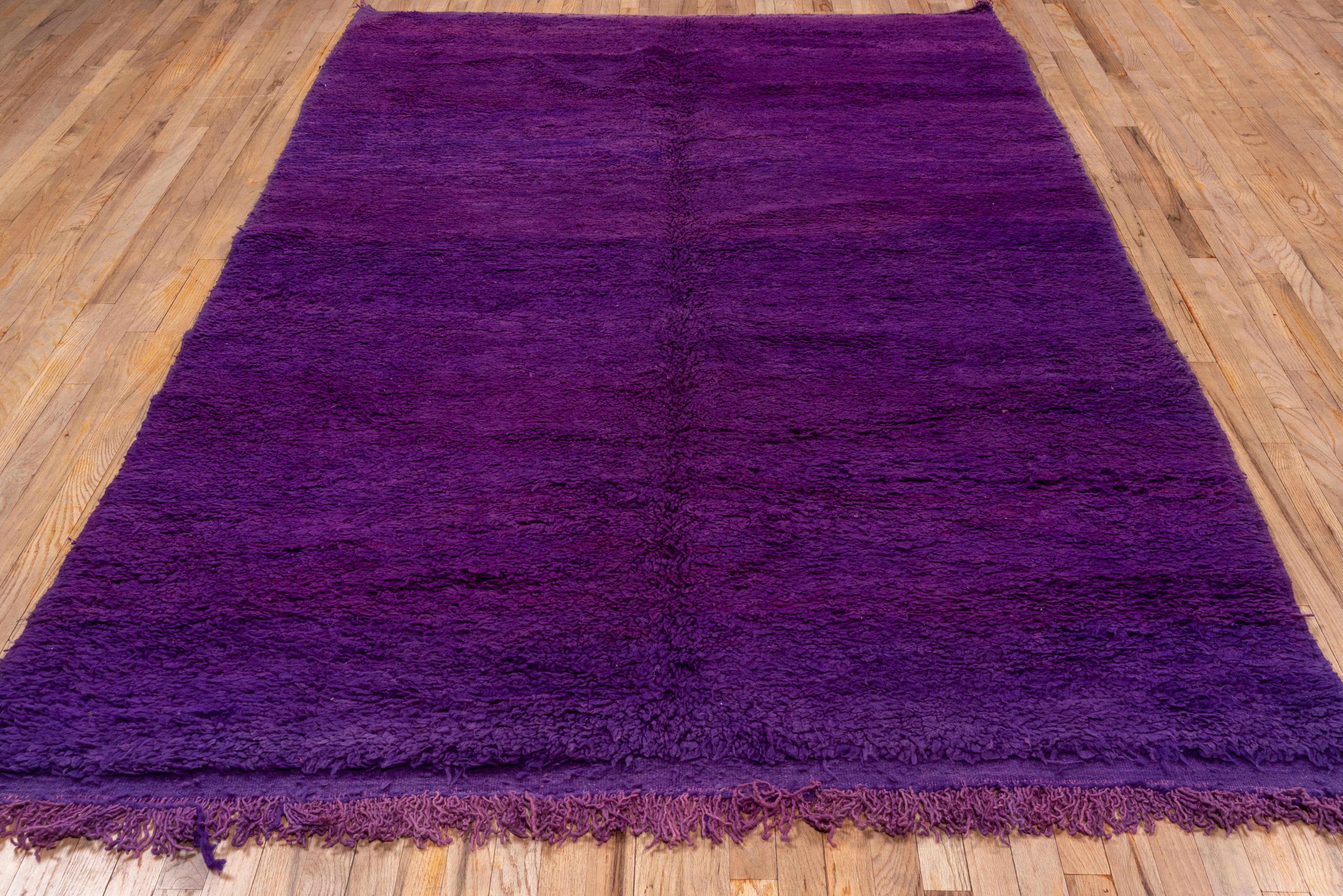 Purple Moroccan Carpet, Solid Field In Good Condition For Sale In New York, NY