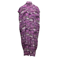 Purple & Multicolor Balenciaga Silk Printed Caftan Dress Size FR 36