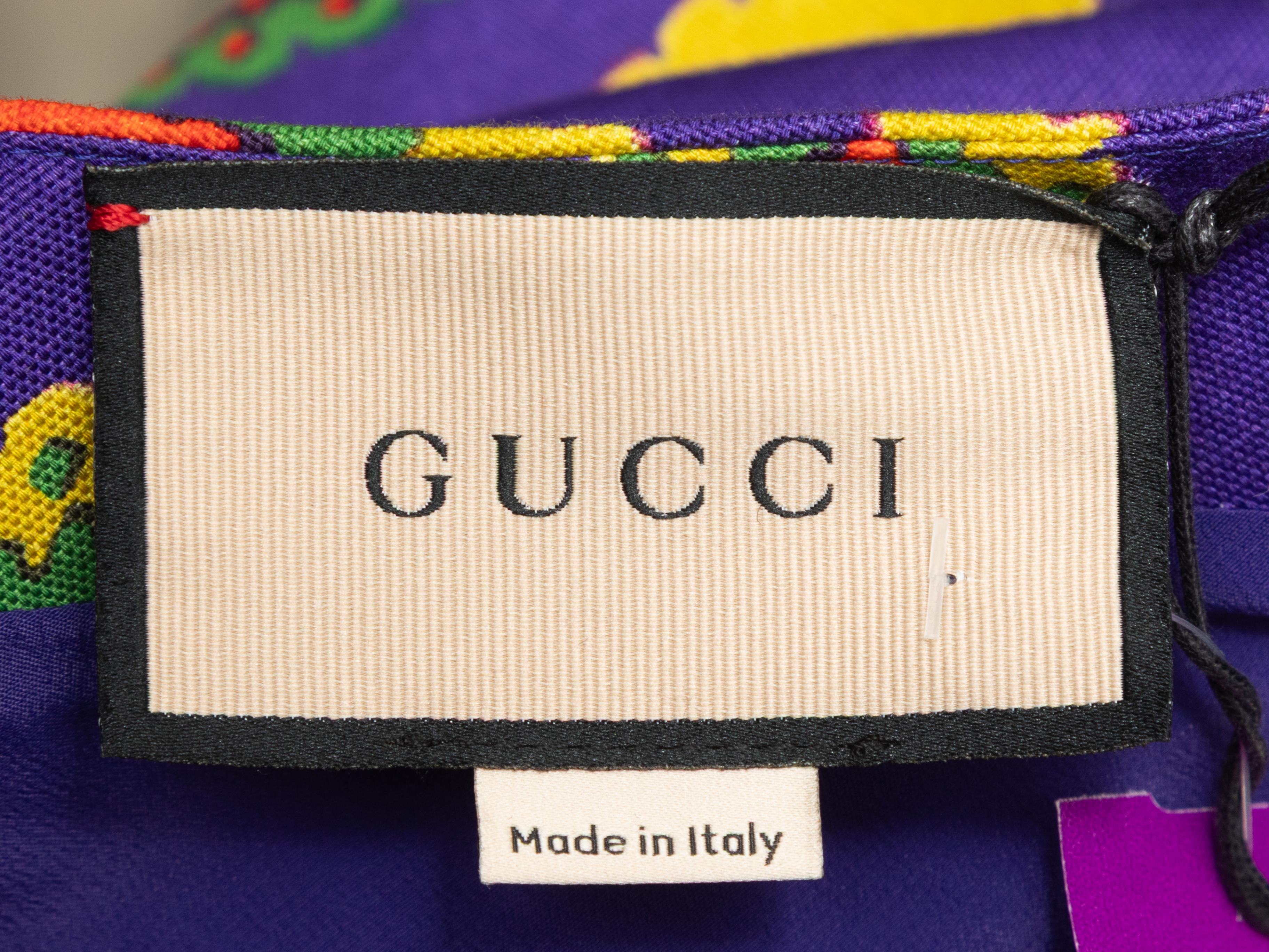 Lila & Multicolor Gucci Paisley Einärmeliges Crop Top Größe IT 40 Damen im Angebot