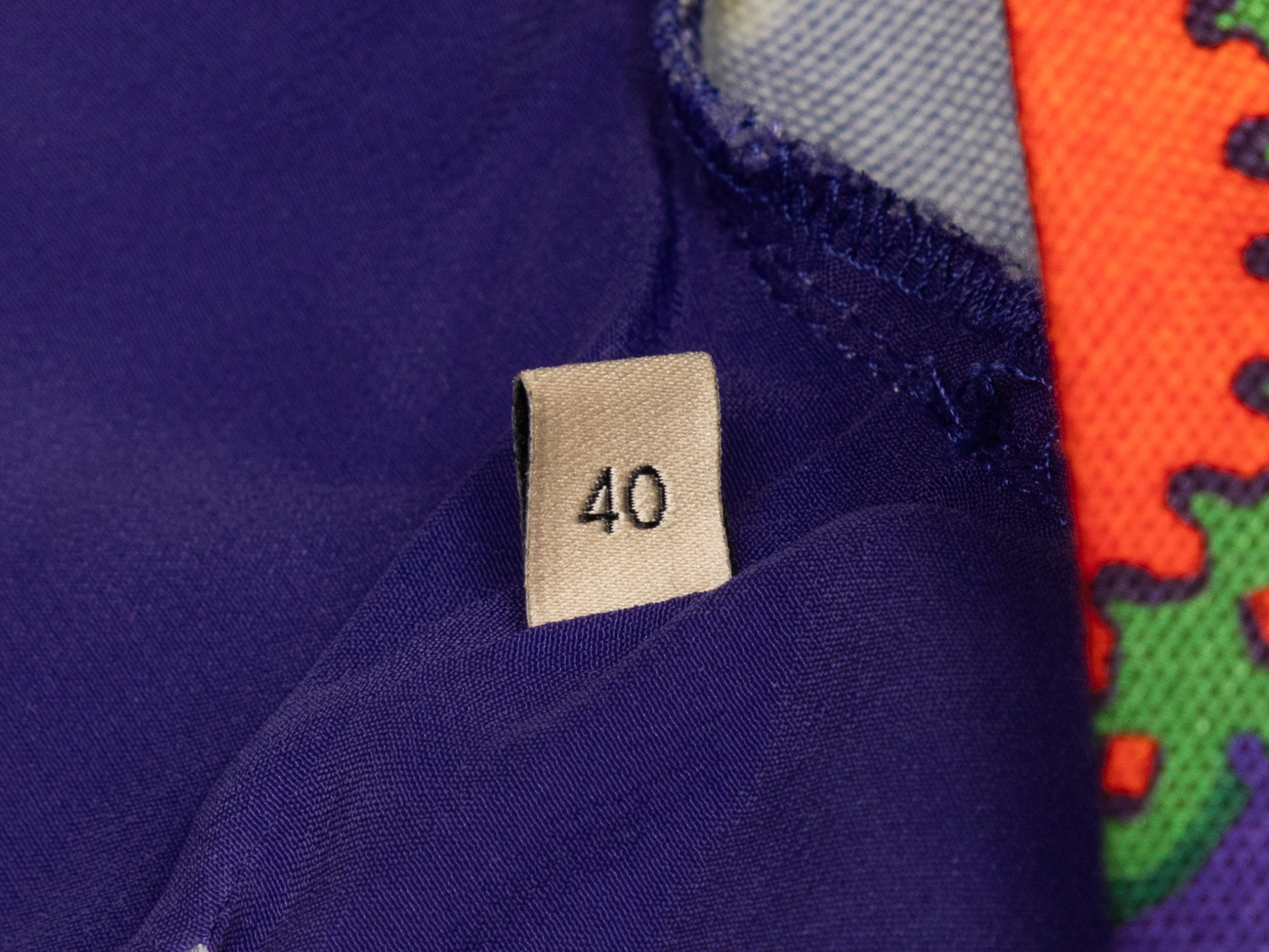 Lila & Multicolor Gucci Paisley Einärmeliges Crop Top Größe IT 40 im Angebot 1