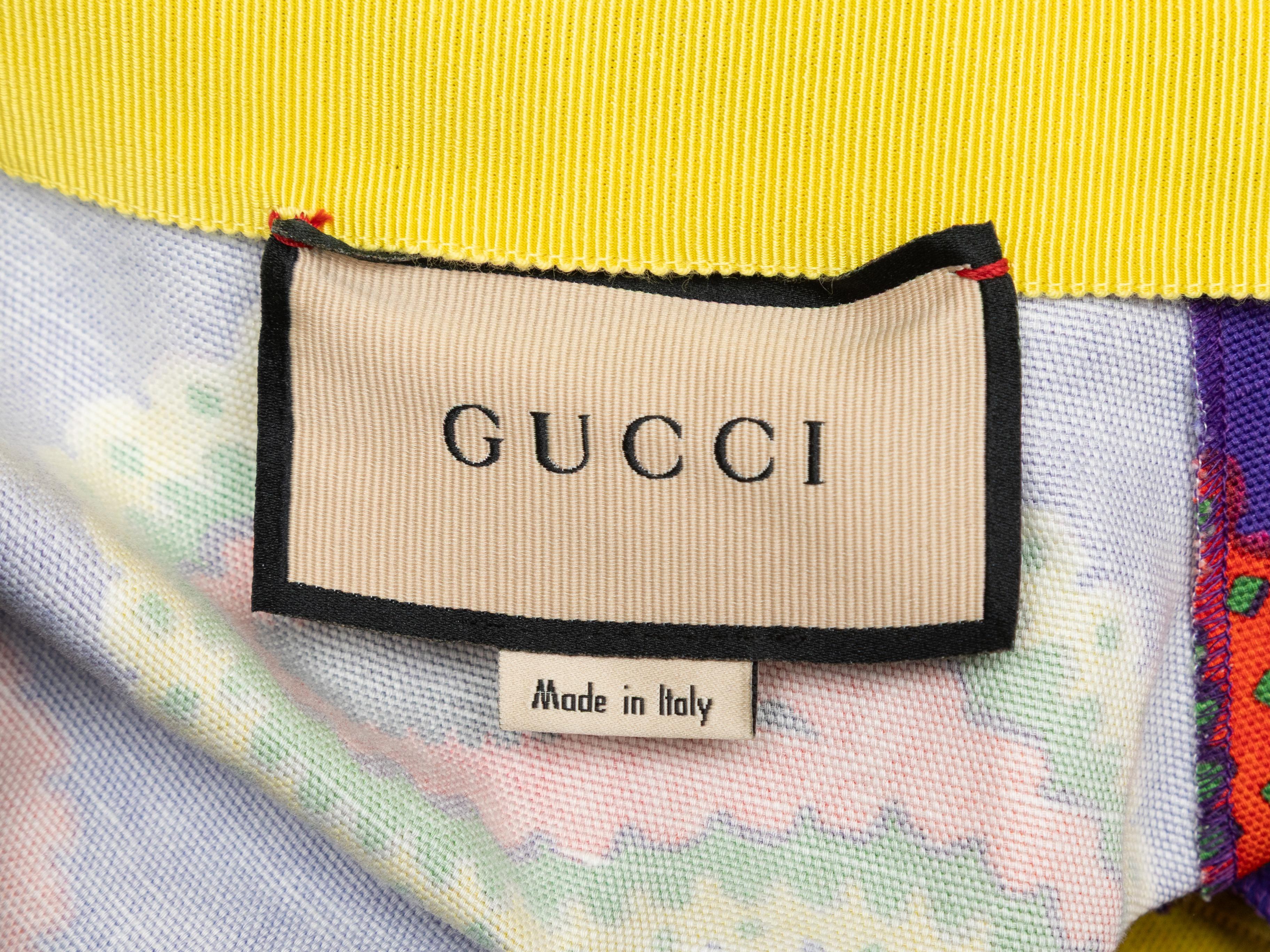 Lila & Multicolor Gucci Paisley Print Hose mit Fransenbesatz Größe IT 38 Damen im Angebot