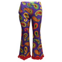 Lila
Multicolor Gucci Paisley Print Hose mit Fransenbesatz Größe IT 38