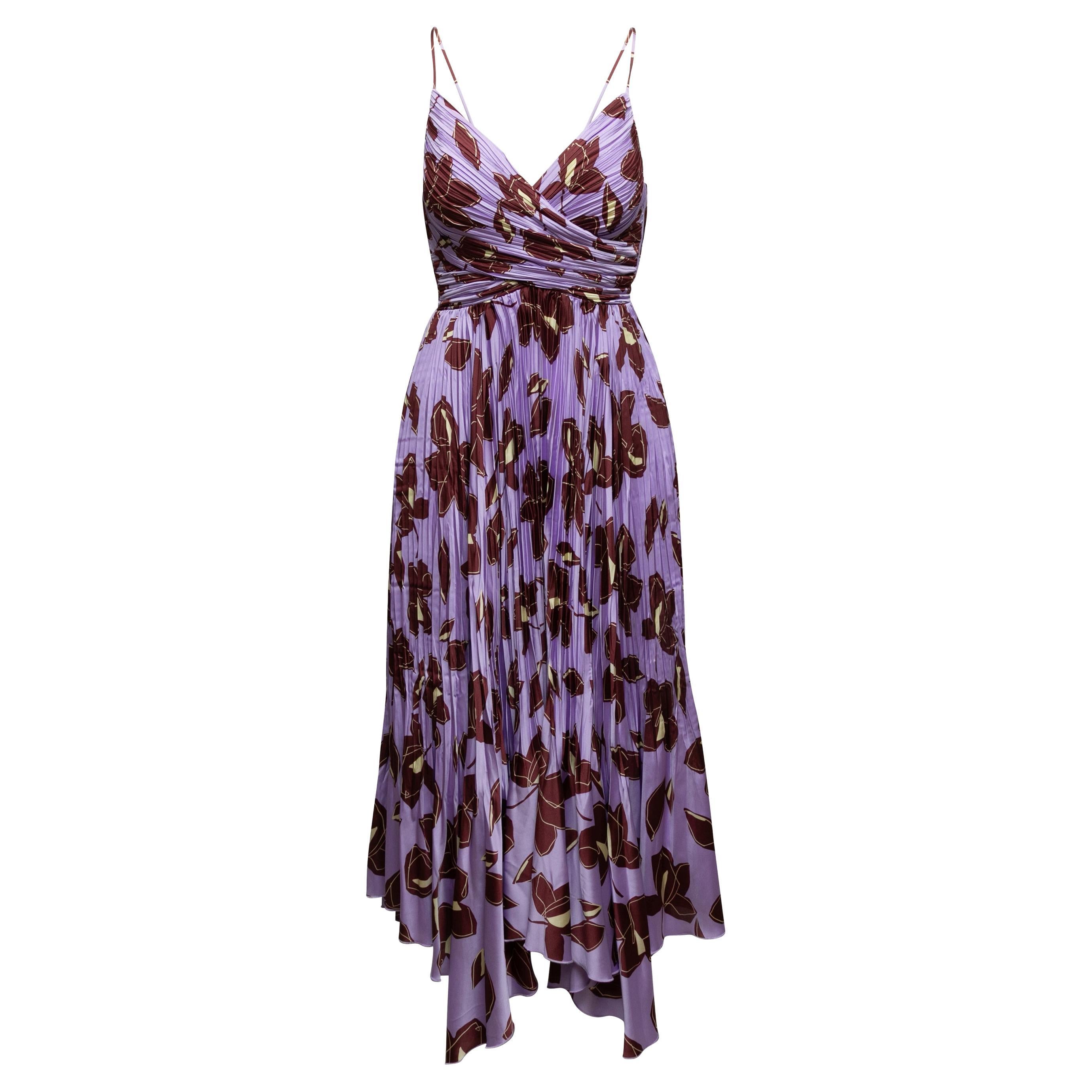 Purple & Multicolor Jonathan Simkhai Floral Print Dress Size US 2 For Sale