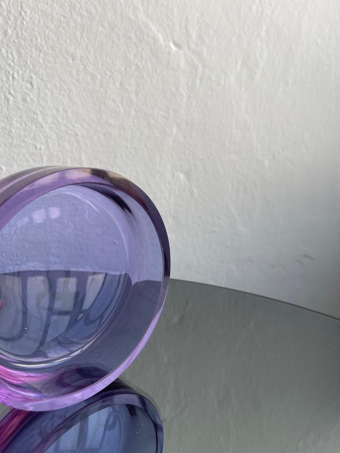 Bol violet de Murano - verre décoratif Bon état - En vente à Milano, IT