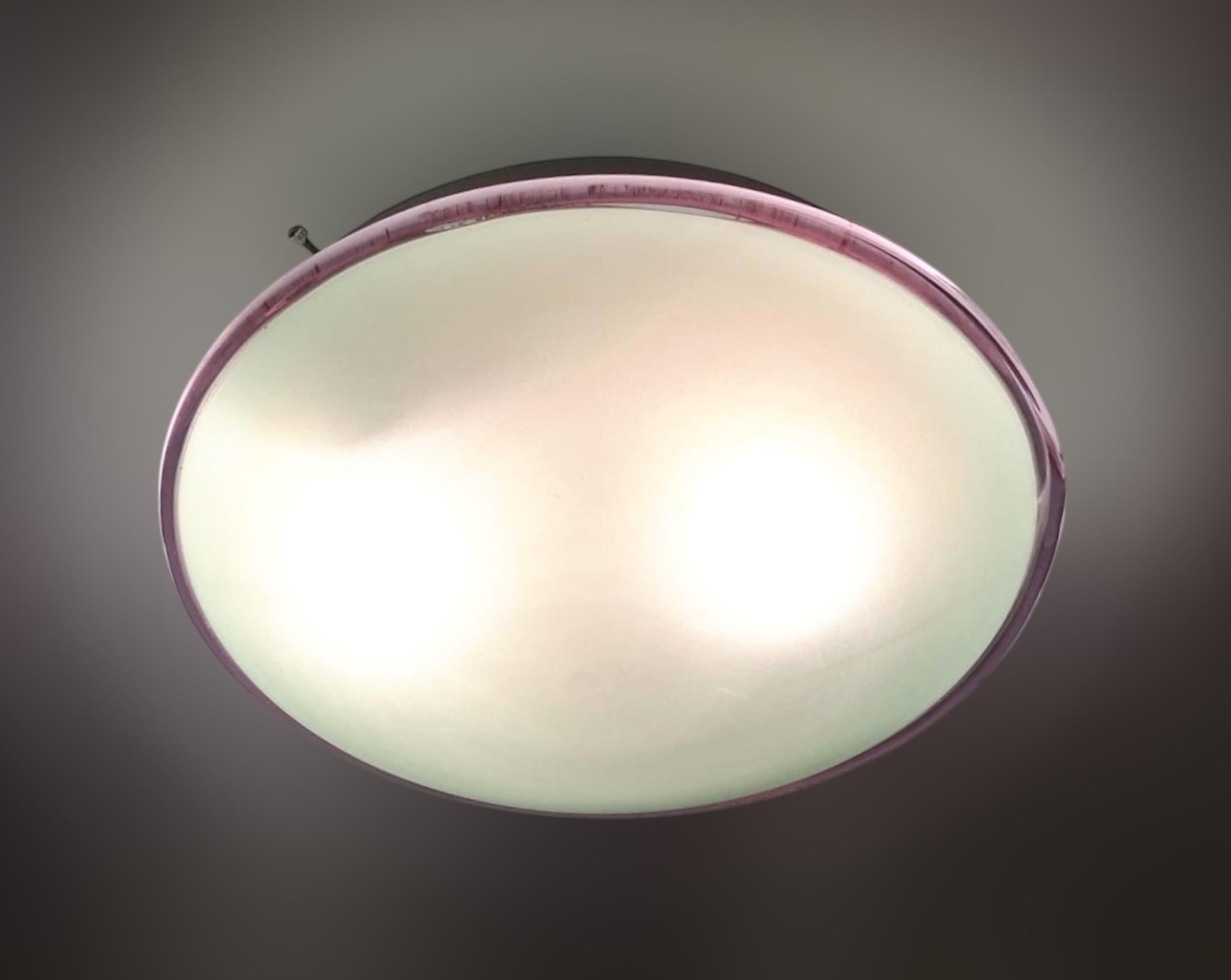 Blown Glass Purple Murano Flush Mount / Sconce, 4 Available For Sale