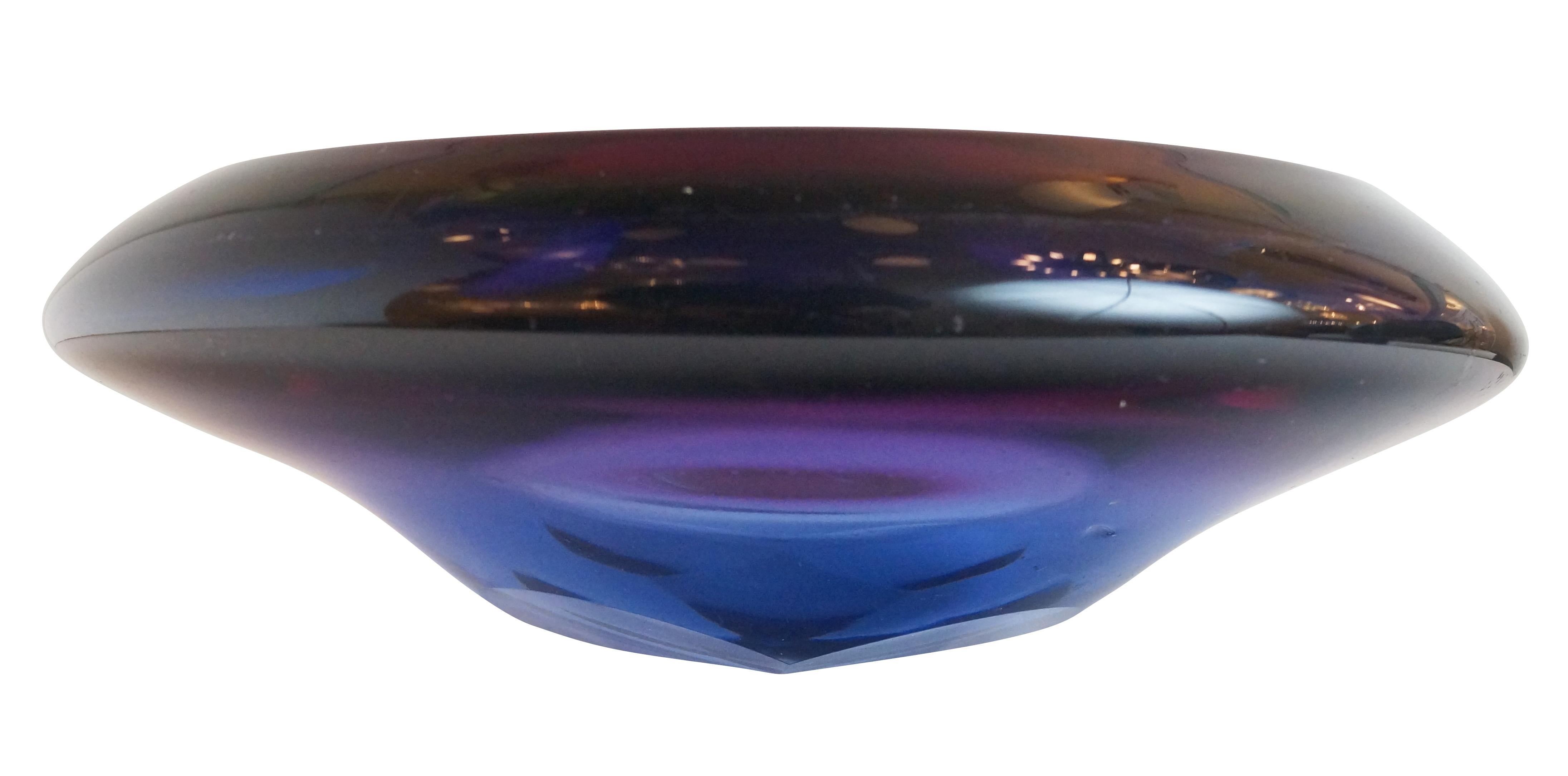 Mid-Century Modern Purple Murano Glass Bowl, Italy, 1960s For Sale