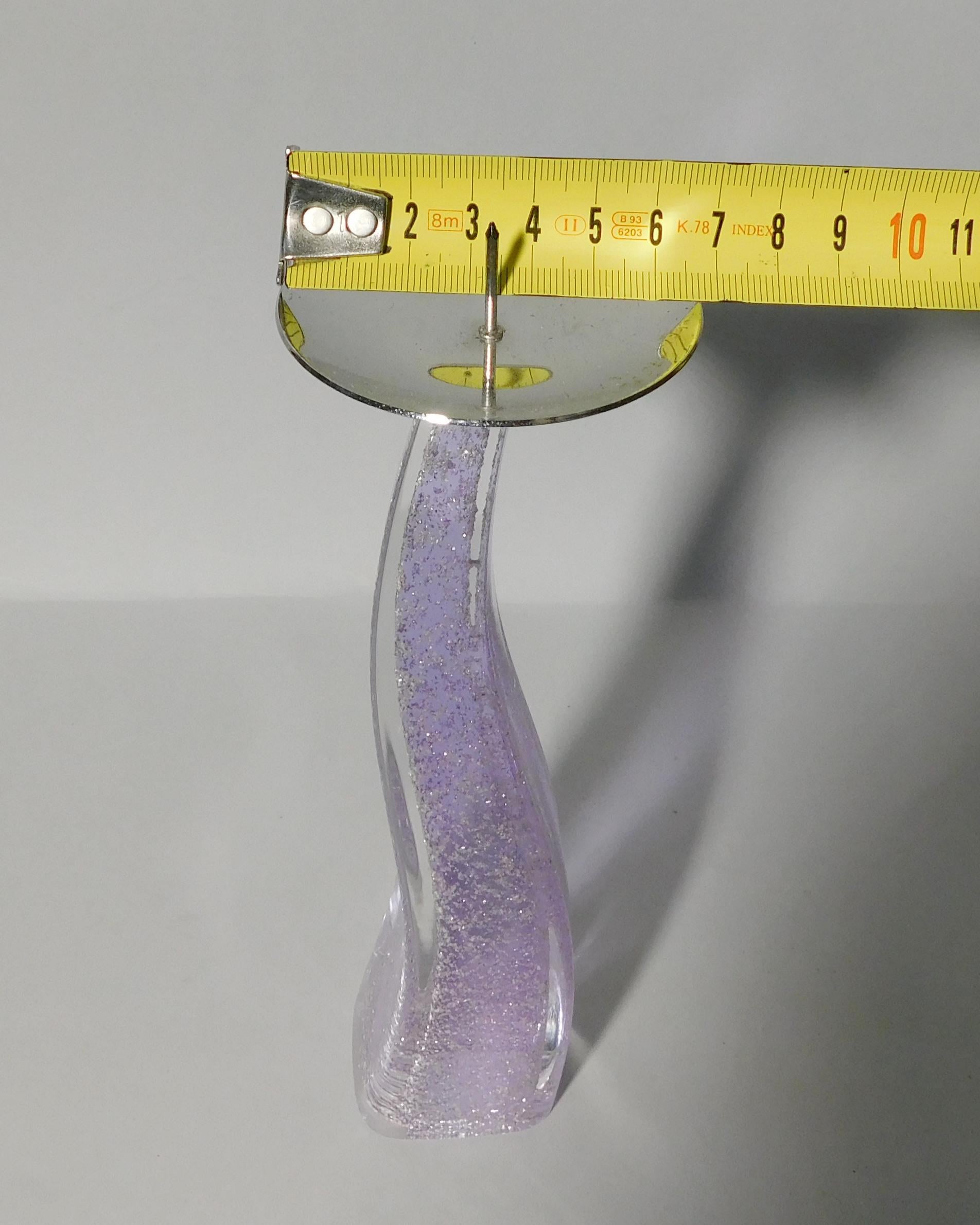 Purple Murano Glass Candlestick In condizioni buone in vendita a Los Angeles, CA