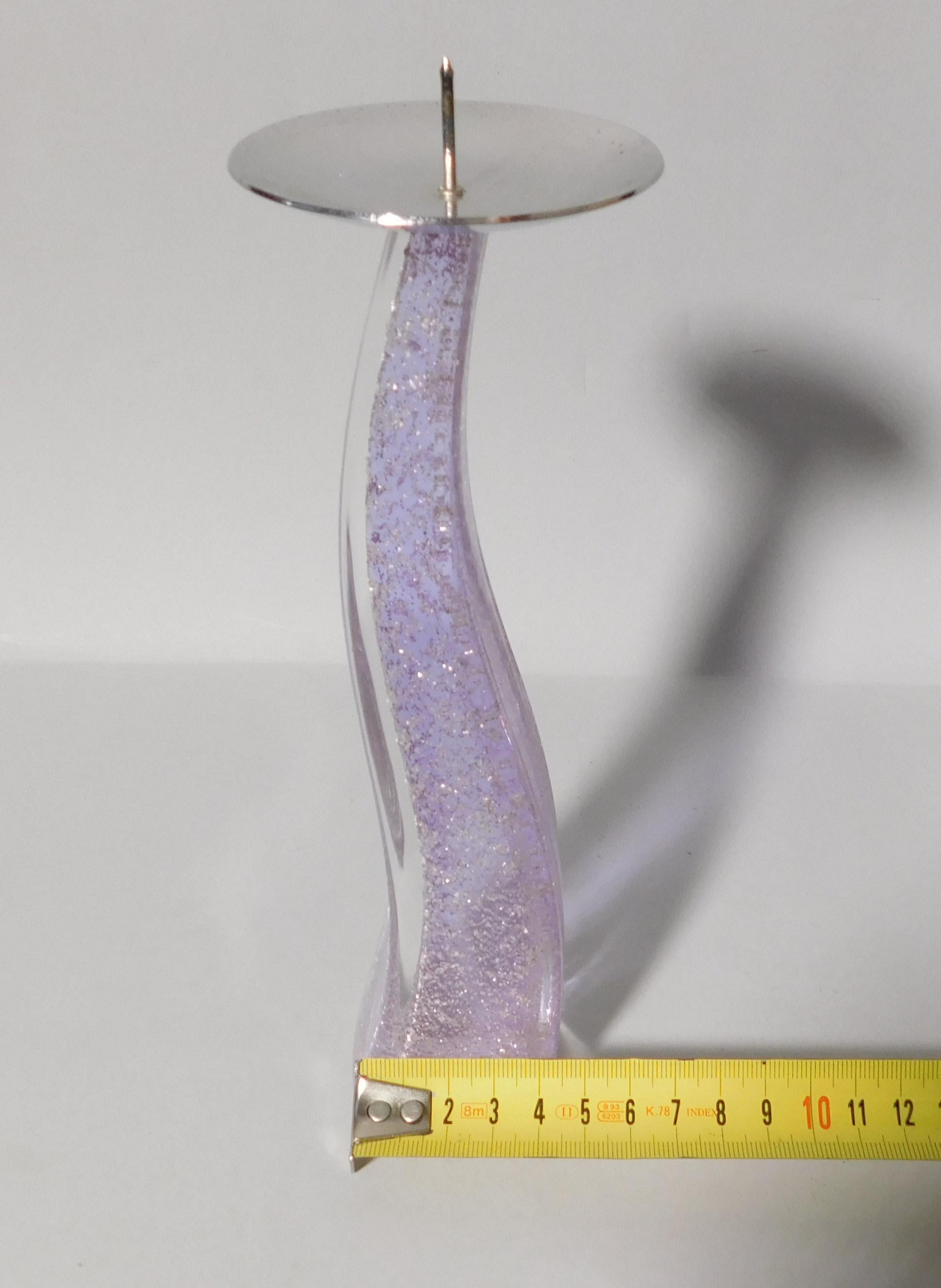 XX secolo Purple Murano Glass Candlestick in vendita