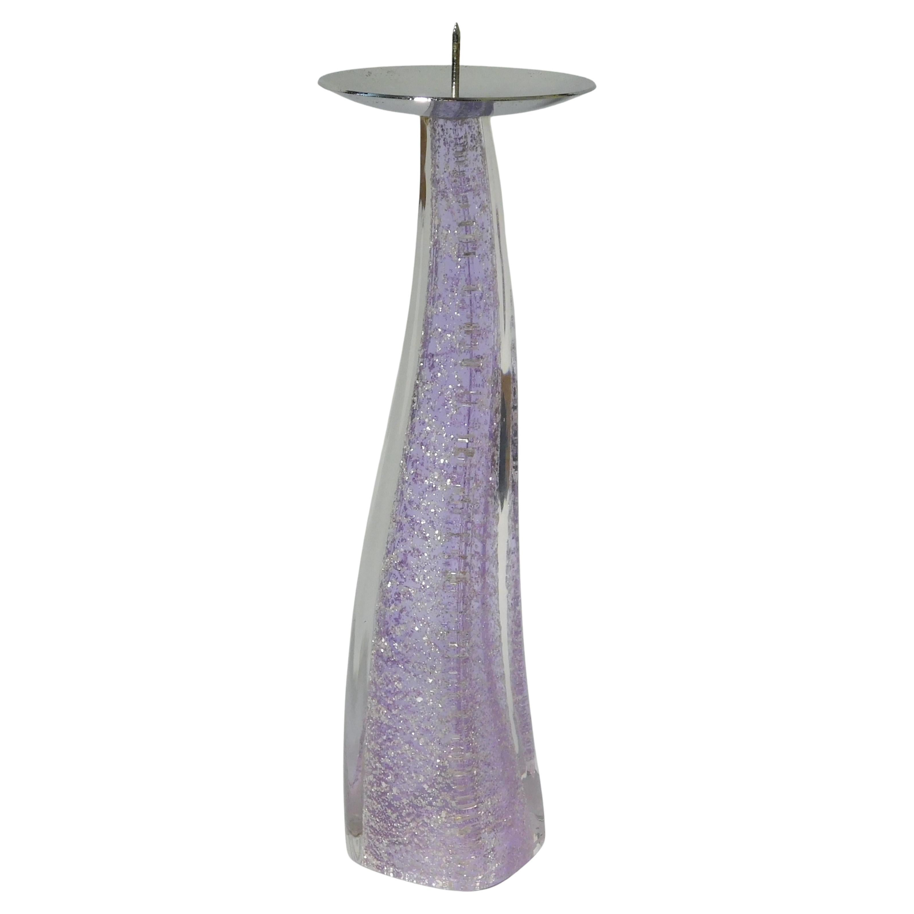 Purple Murano Glass Candlestick in vendita