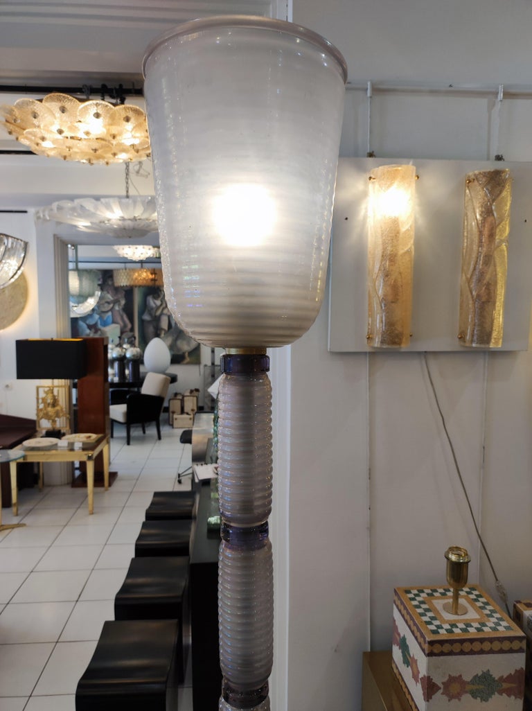 Purple Murano Glass Floor Lamp For Sale 3