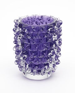 Purple Murano Glass Rostrate Vase