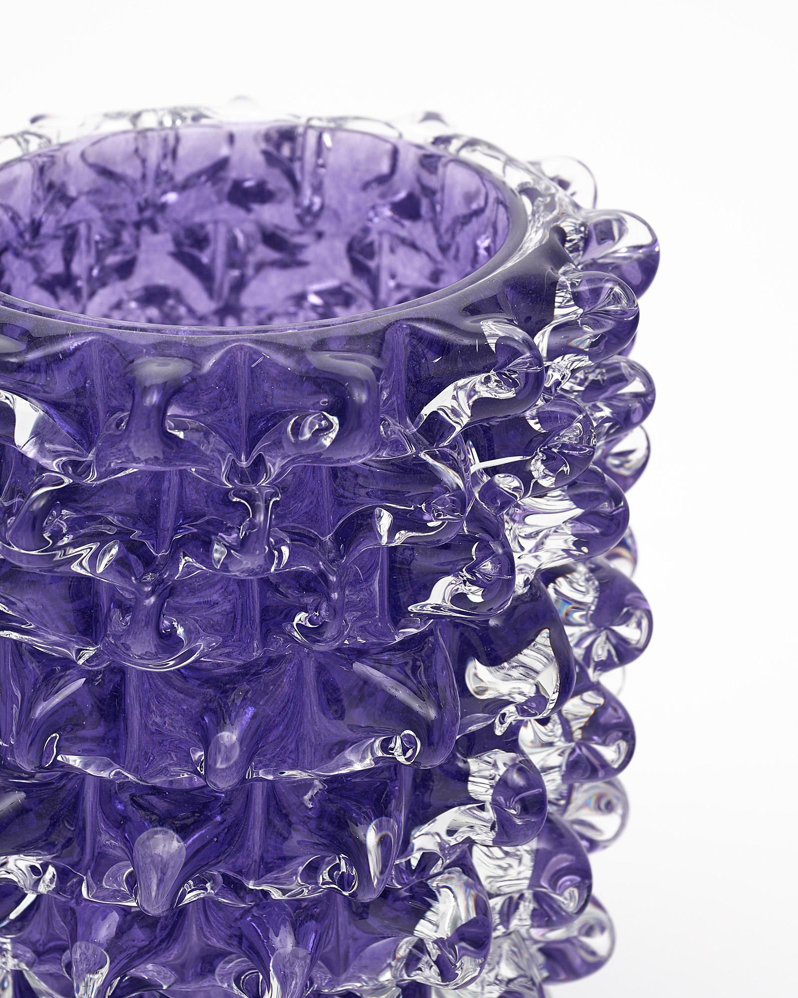 Purple Murano Glass Rostrate Vase In Good Condition For Sale In Austin, TX