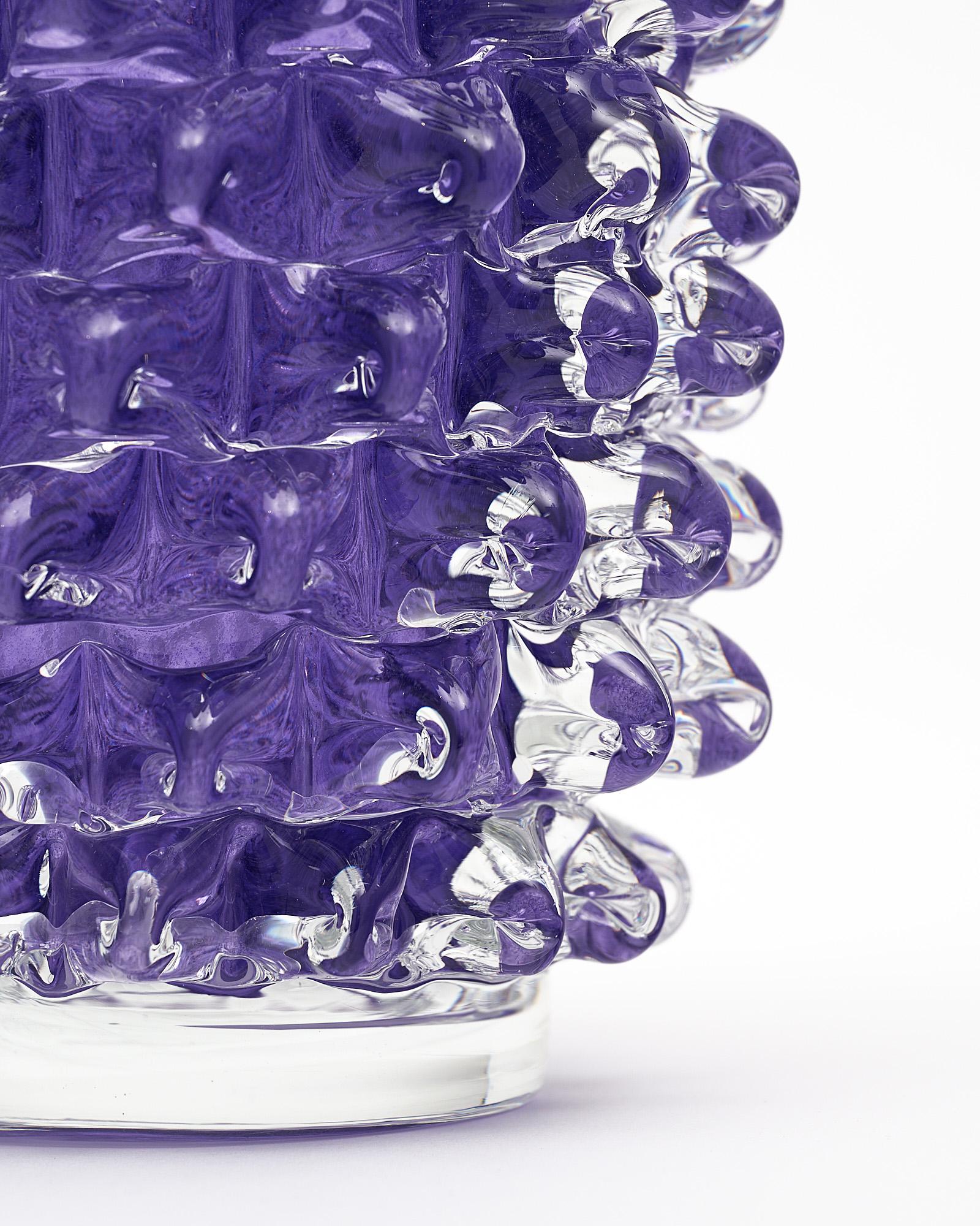 Purple Murano Glass Rostrate Vase For Sale 1