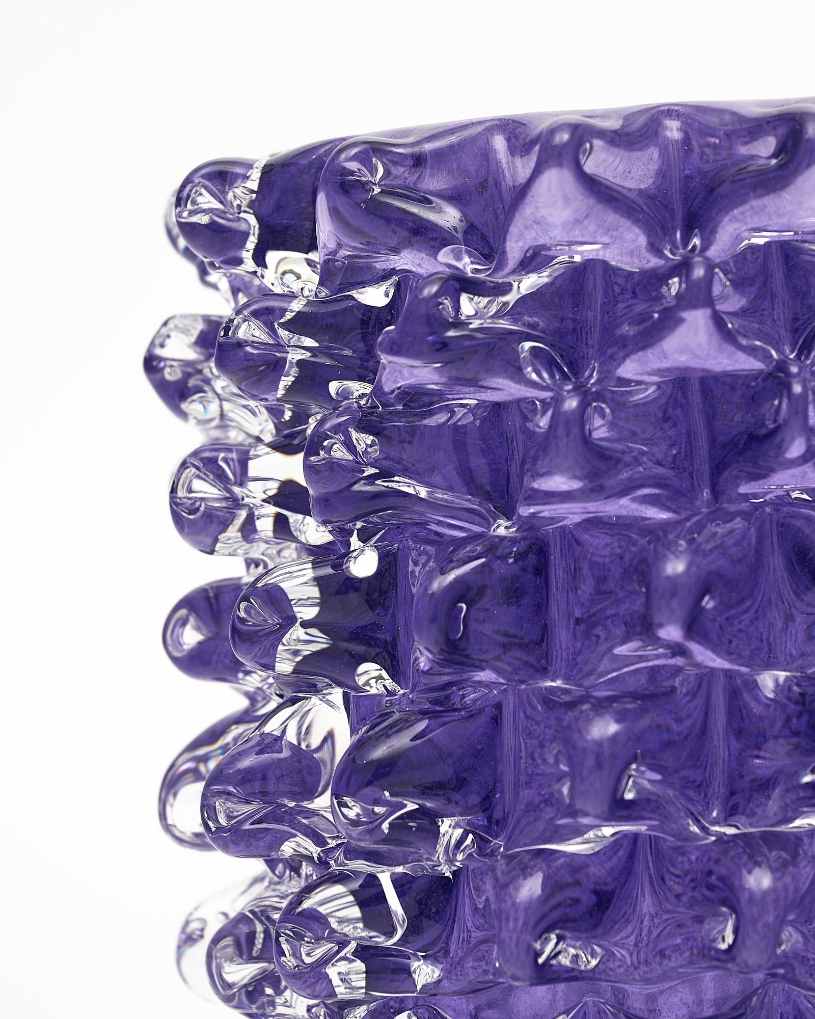 Purple Murano Glass Rostrate Vase For Sale 2