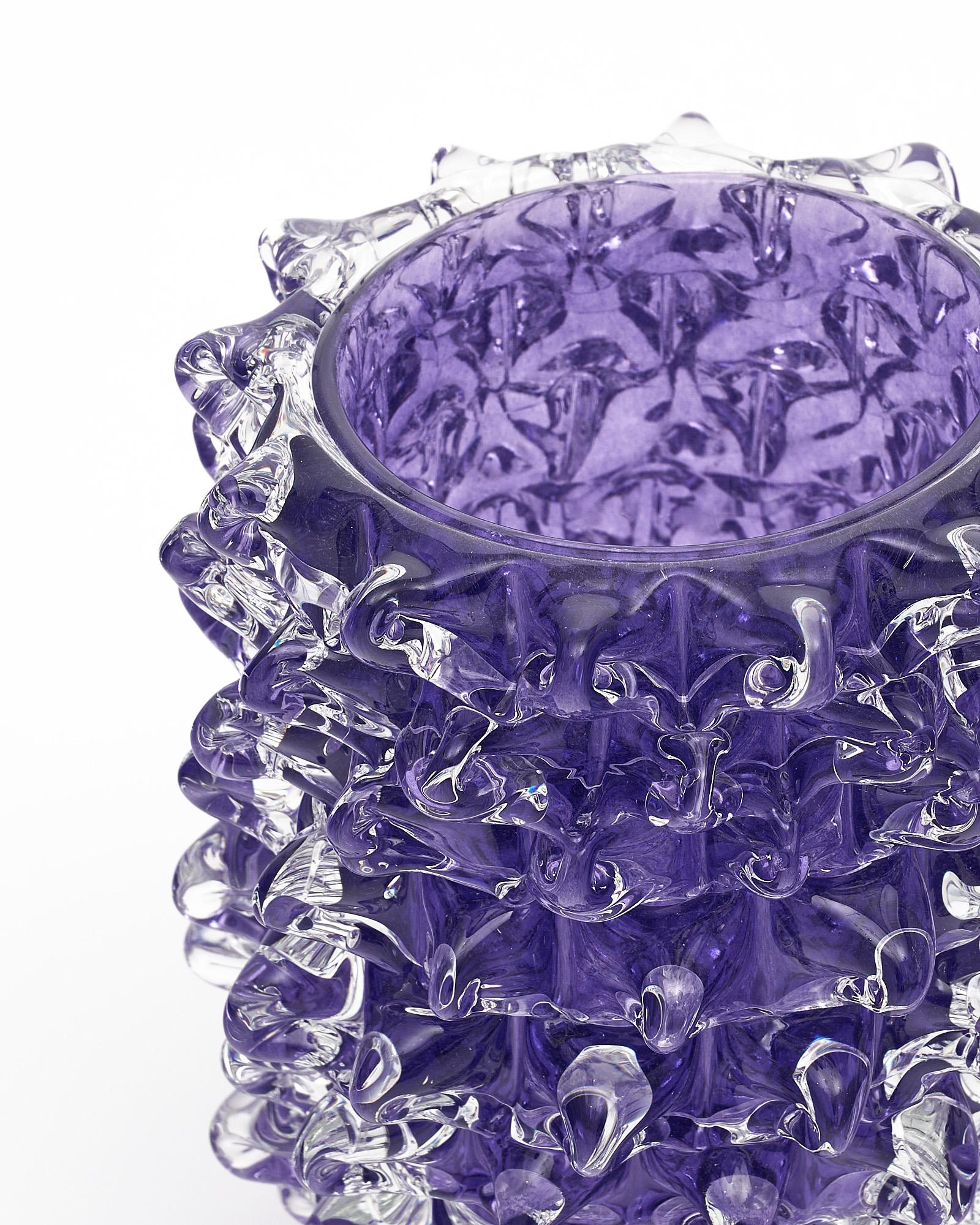 Purple Murano Glass Rostrate Vase For Sale 3