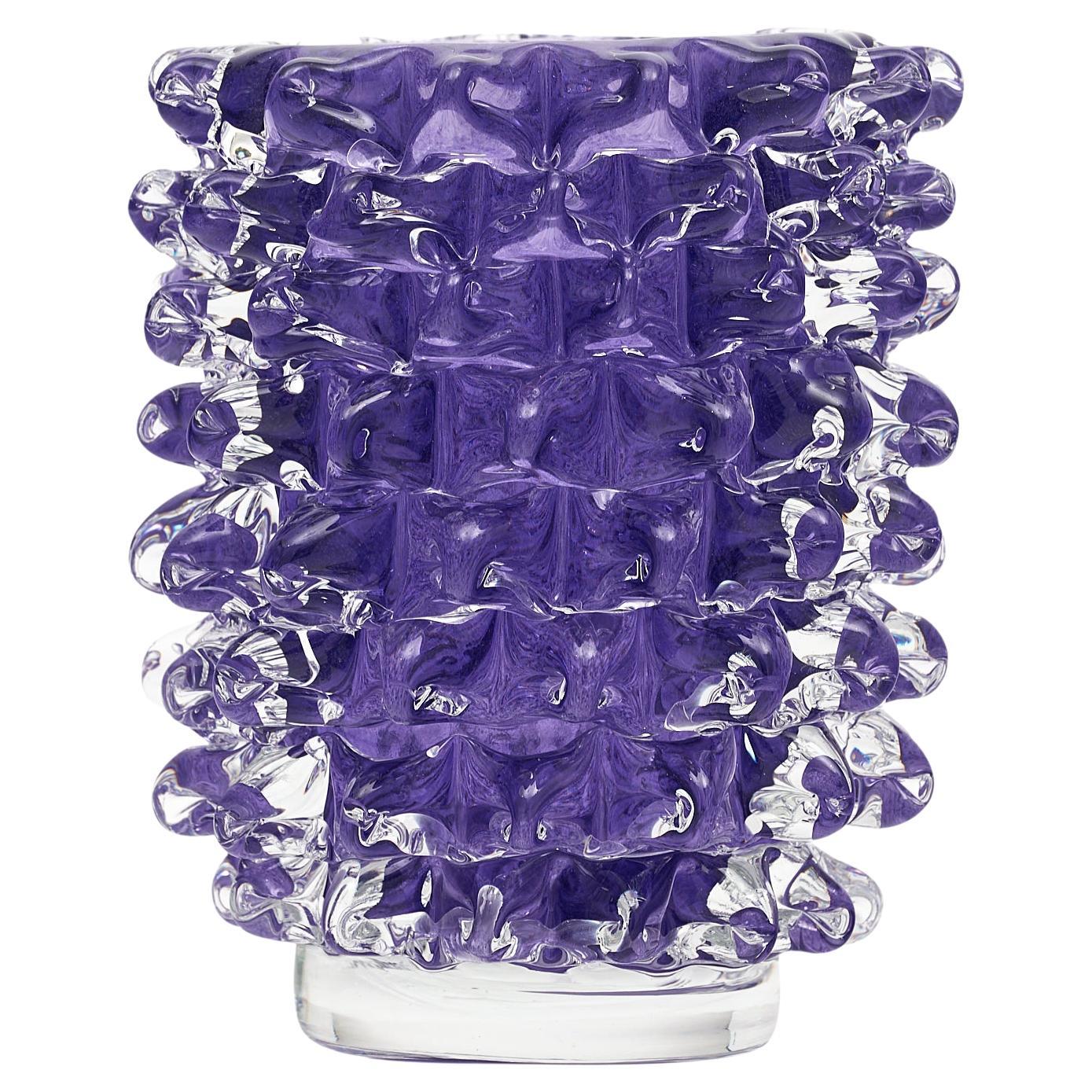 Purple Murano Glass Rostrate Vase For Sale