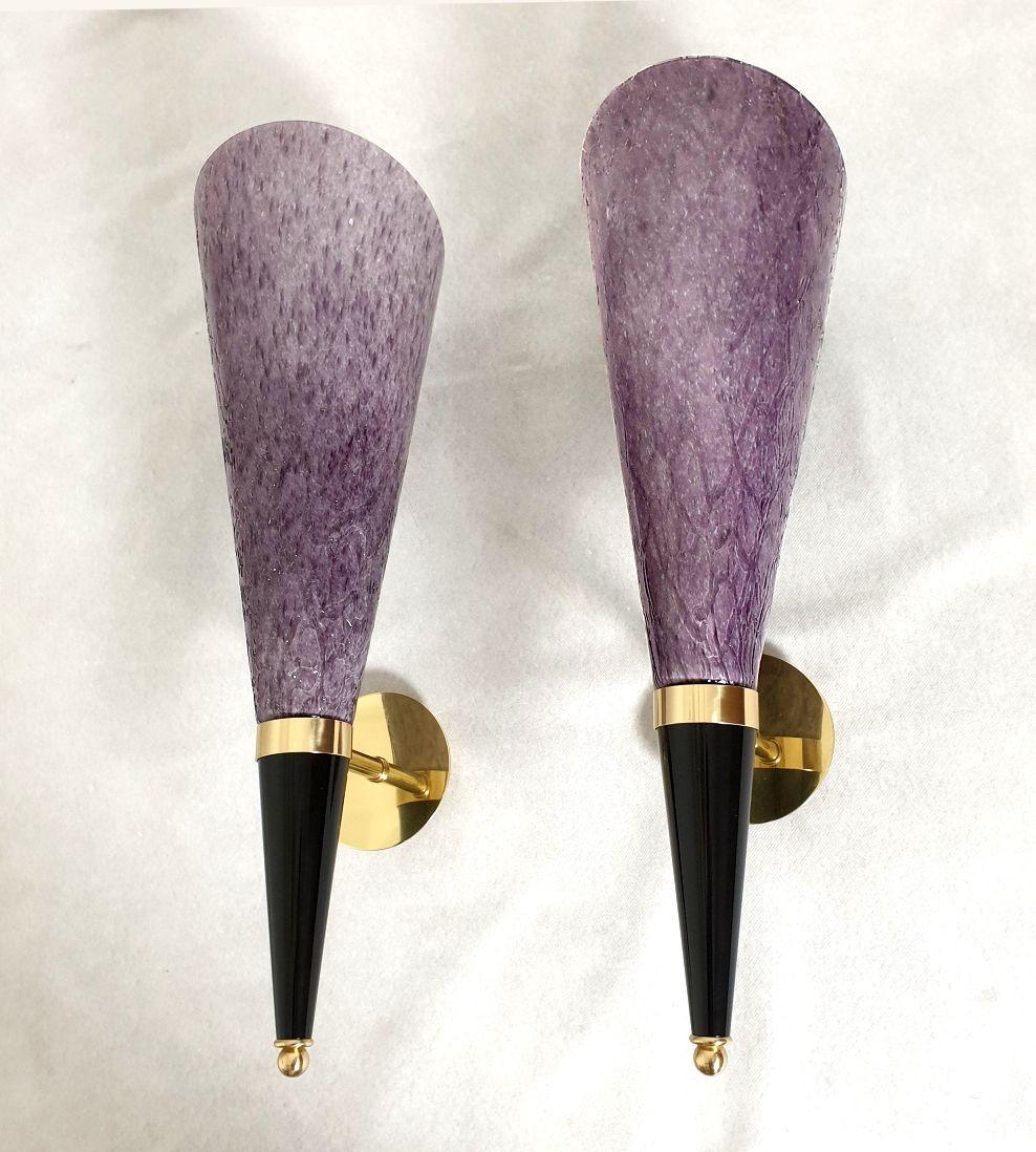 Mid-Century Modern Purple Murano glass sconces, Mila Schon, Italy For Sale