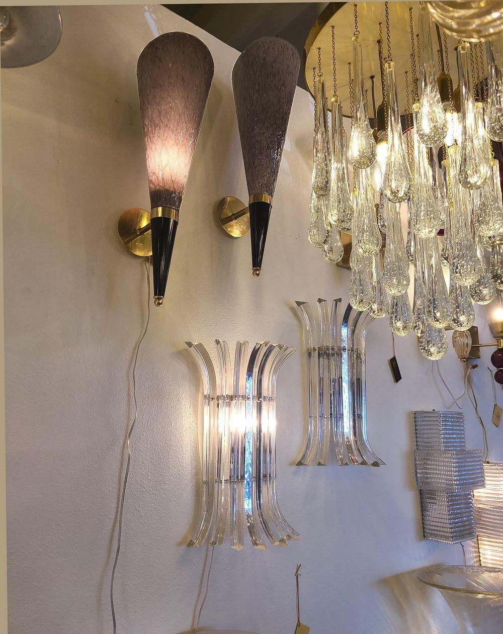 Purple Murano glass sconces, Mila Schon, Italy In Excellent Condition For Sale In Dallas, TX