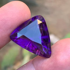 Purple Natural Amethyst Necklace Pendant Loose Gemstone 27.45 Ct Trillion Cut