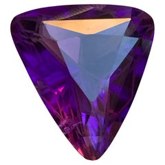 Purple Natural Amethyst Necklace Pendant Loose Gemstone 27.45 Ct Trillion Cut