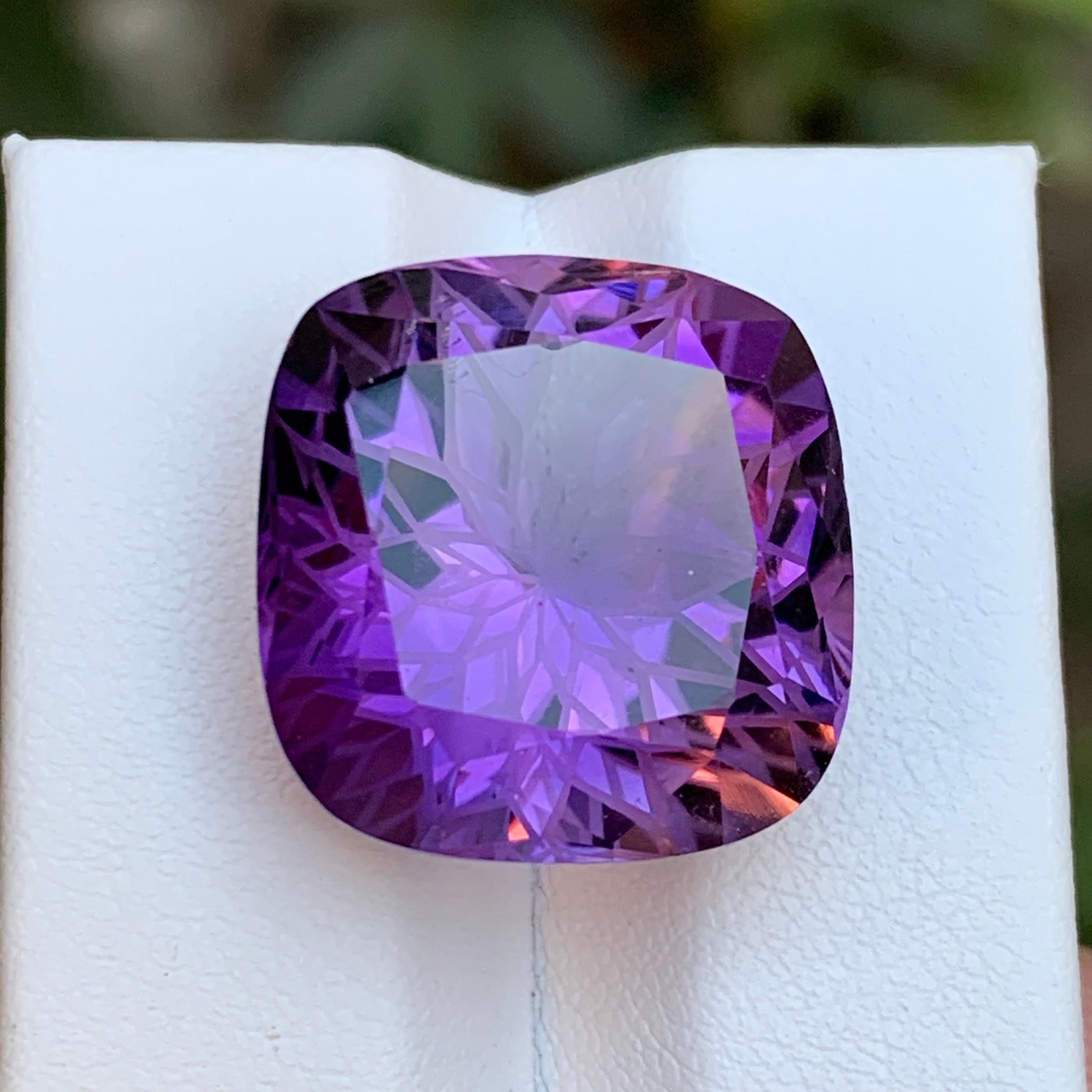 Purple Natural Amethyst Pendant Gemstone 24.35 Ct Flower Cushion Cut for Jewelry For Sale 1
