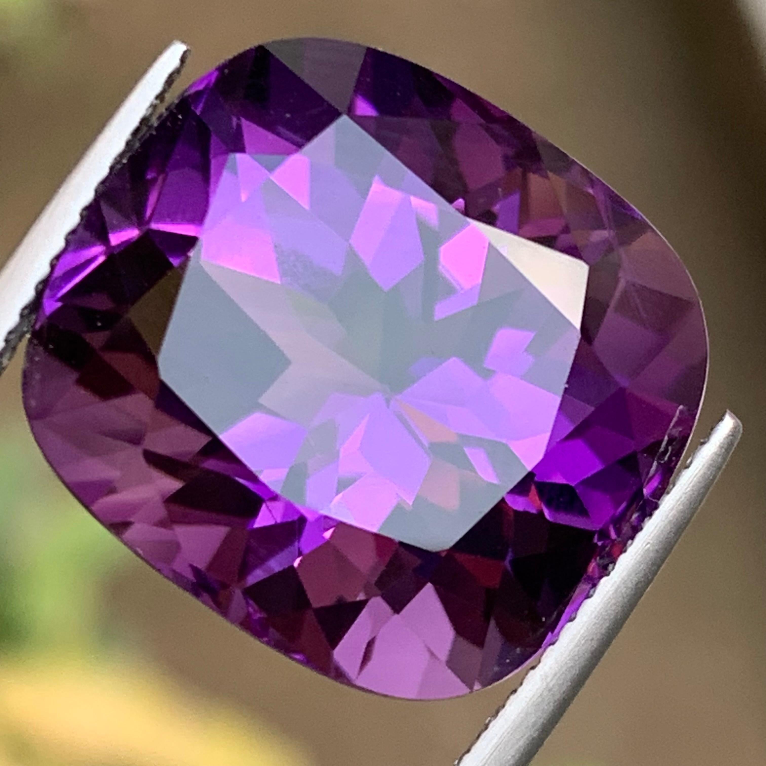 Púrpura Natural Amatista Colgante Piedra Preciosa 27,10 Ct Flor Corte Cojín para Joyería en venta 7