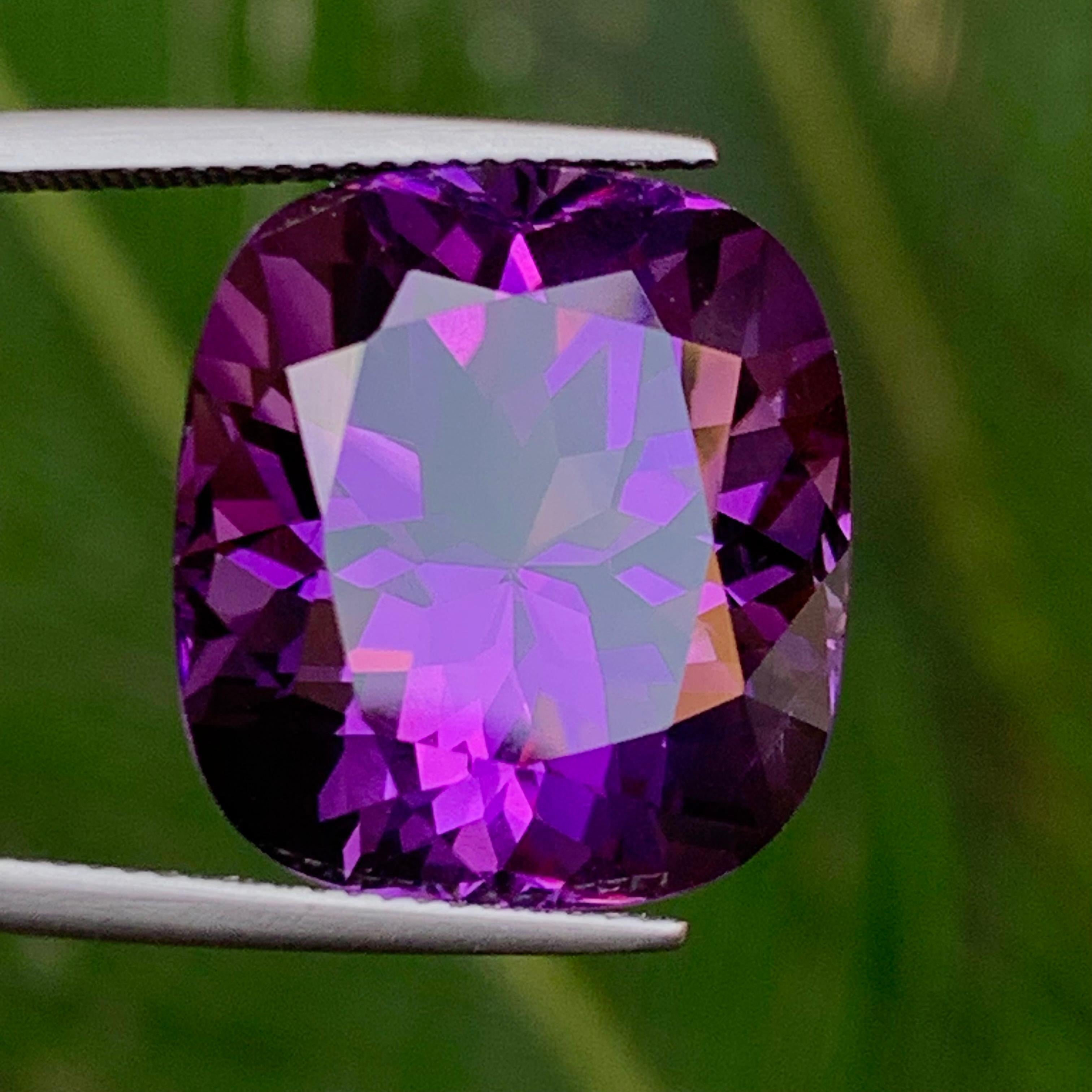 Púrpura Natural Amatista Colgante Piedra Preciosa 27,10 Ct Flor Corte Cojín para Joyería en venta 8