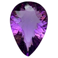 Purple Natural Amethyst Pendant Loose Gemstone 17.45 Ct Flower Pear Cut-Jewelry