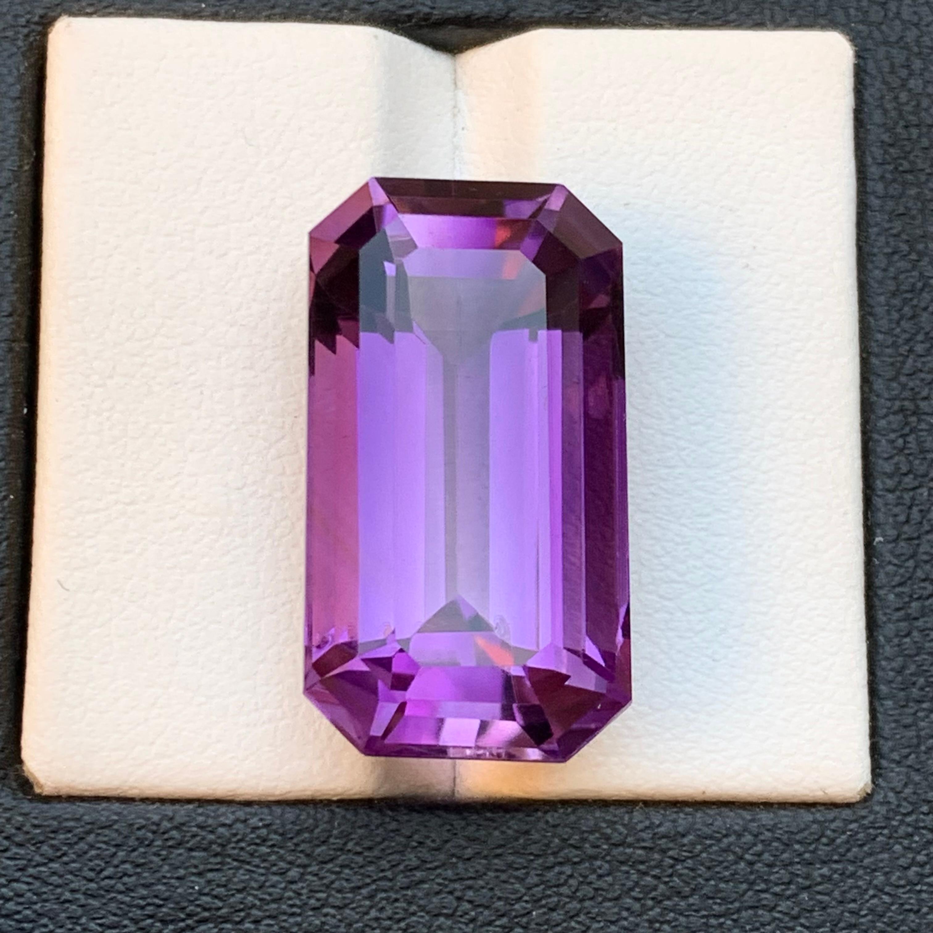 Lila natürlichen Amethyst Anhänger lose Edelstein 25,75 Ct Smaragdschliff für Schmuck im Angebot 5