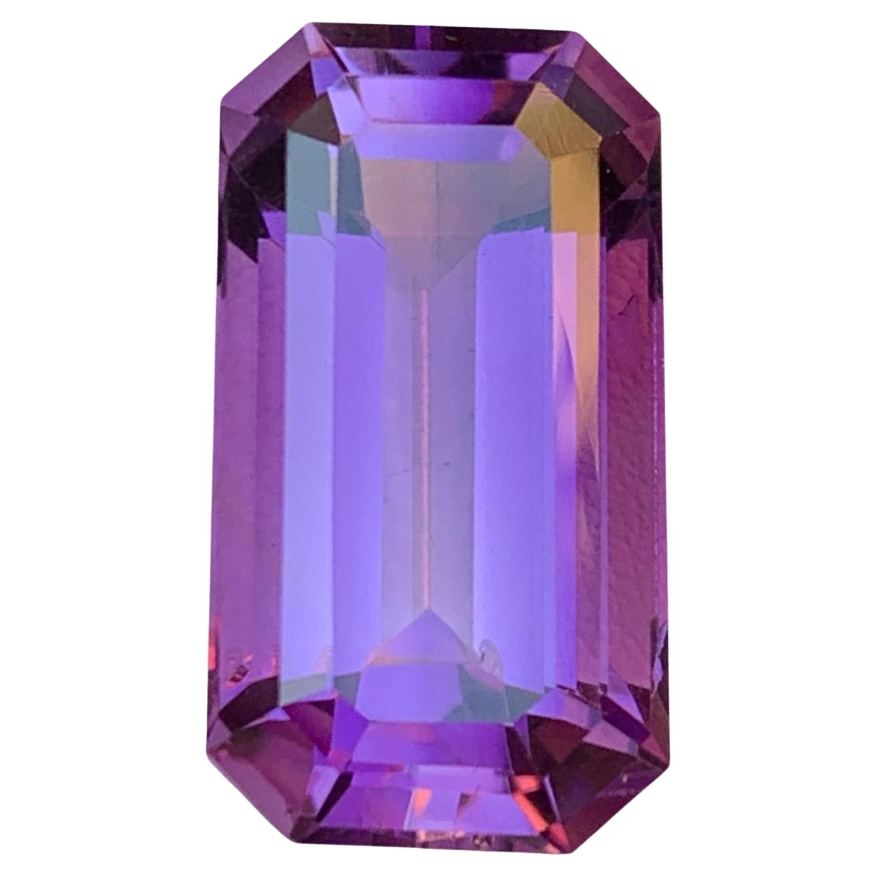 Purple Natural Amethyst Pendant Loose Gemstone 25.75 Ct Emerald Cut for Jewelry