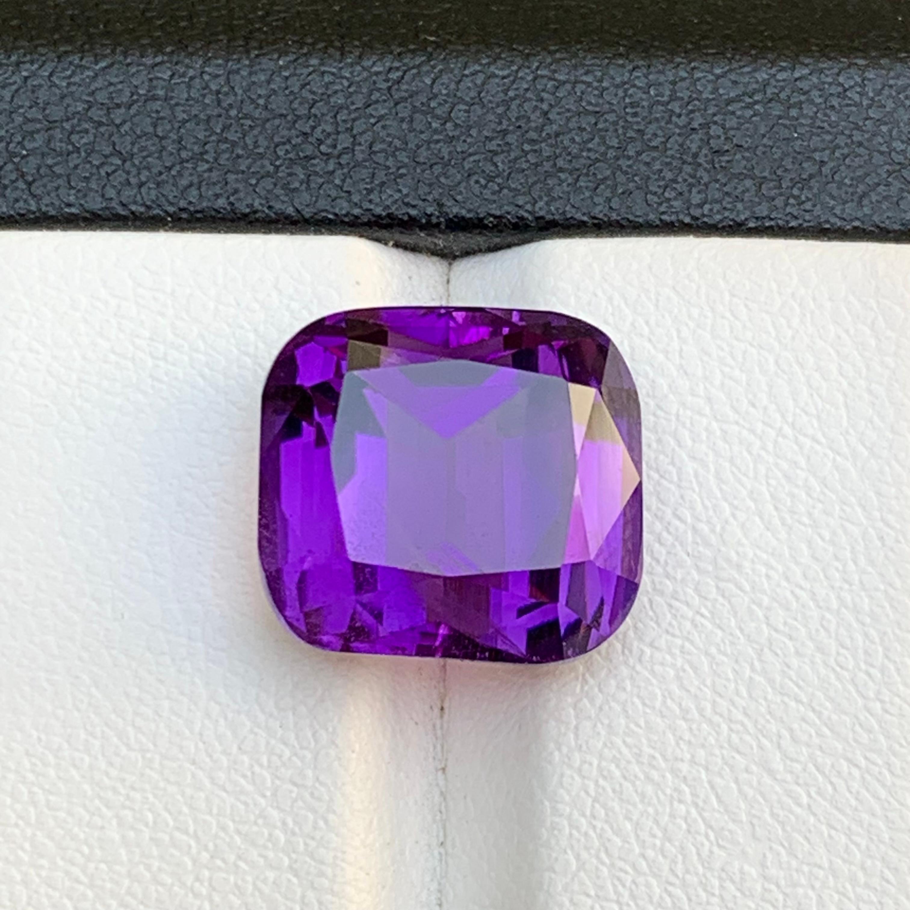 Purple Natural Amethyst Ring Pendant Loose Gemstone 12.15Ct Cushion Cut-Jewelry in vendita 6