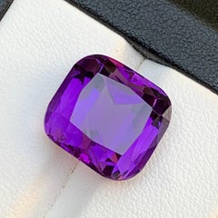 Purple Natural Amethyst Ring Pendant Loose Gemstone 12.15Ct Cushion Cut-Jewelry