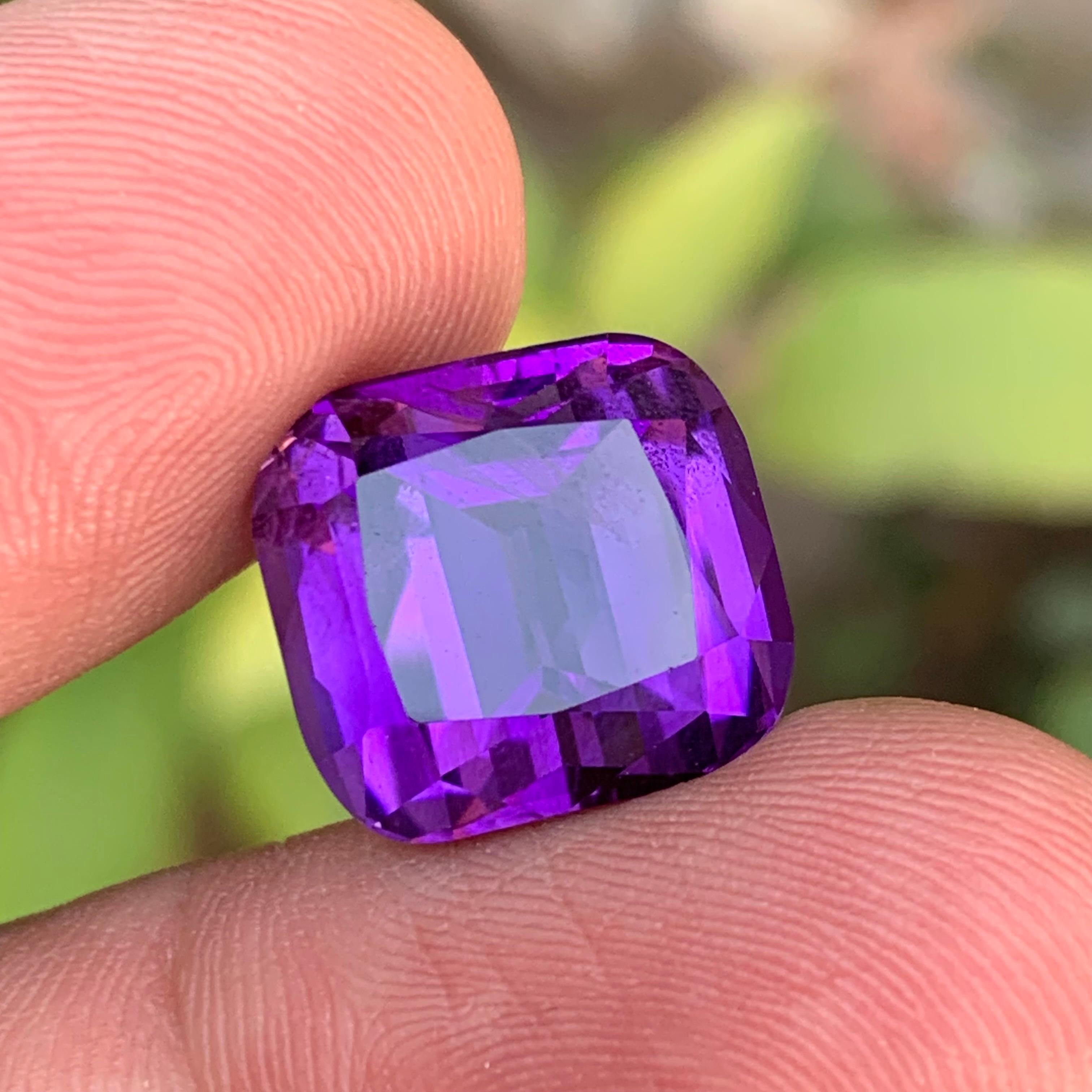 Taglio cuscino Purple Natural Amethyst Ring Pendant Loose Gemstone 12.15Ct Cushion Cut-Jewelry in vendita