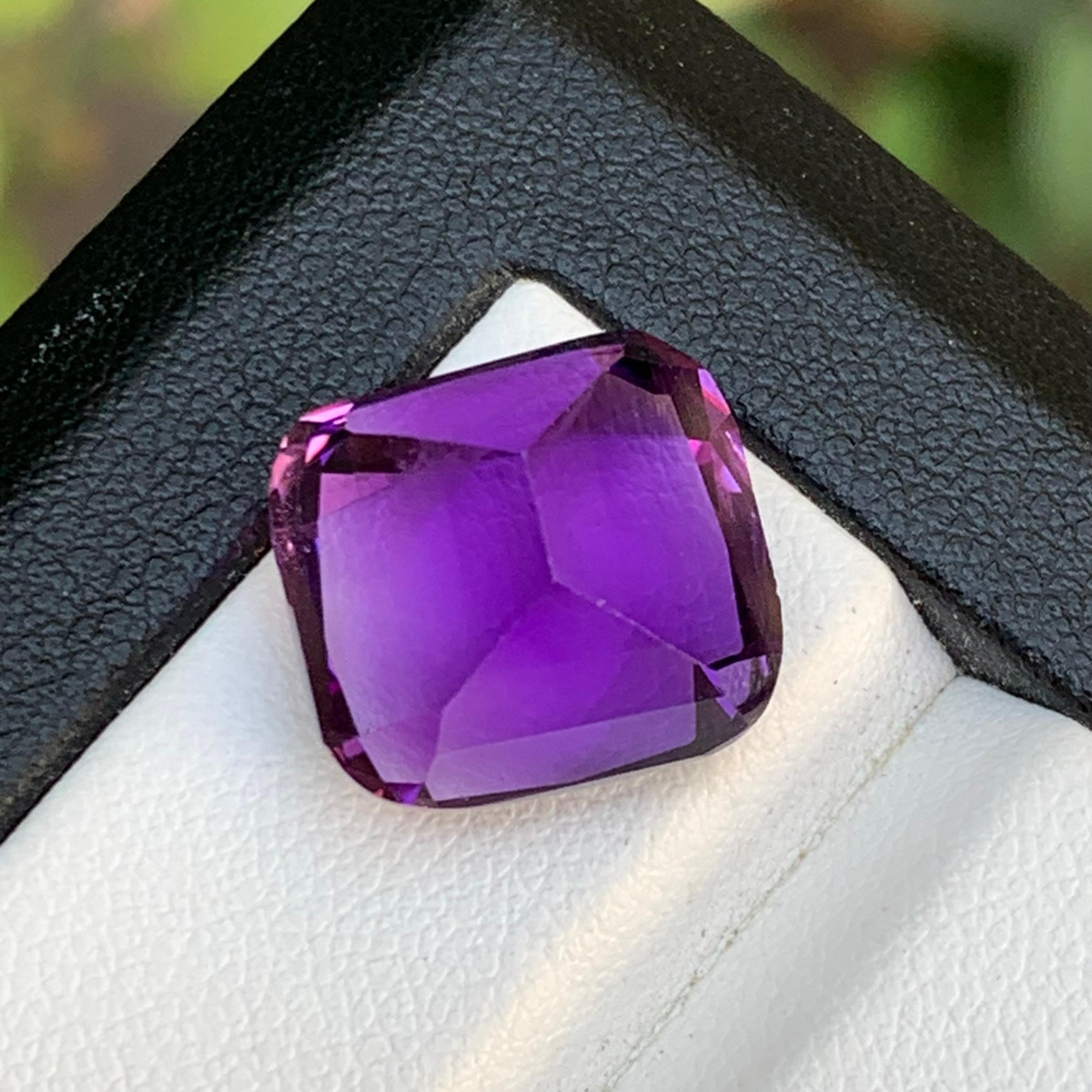 da uomo o donna Purple Natural Amethyst Ring Pendant Loose Gemstone 12.15Ct Cushion Cut-Jewelry in vendita