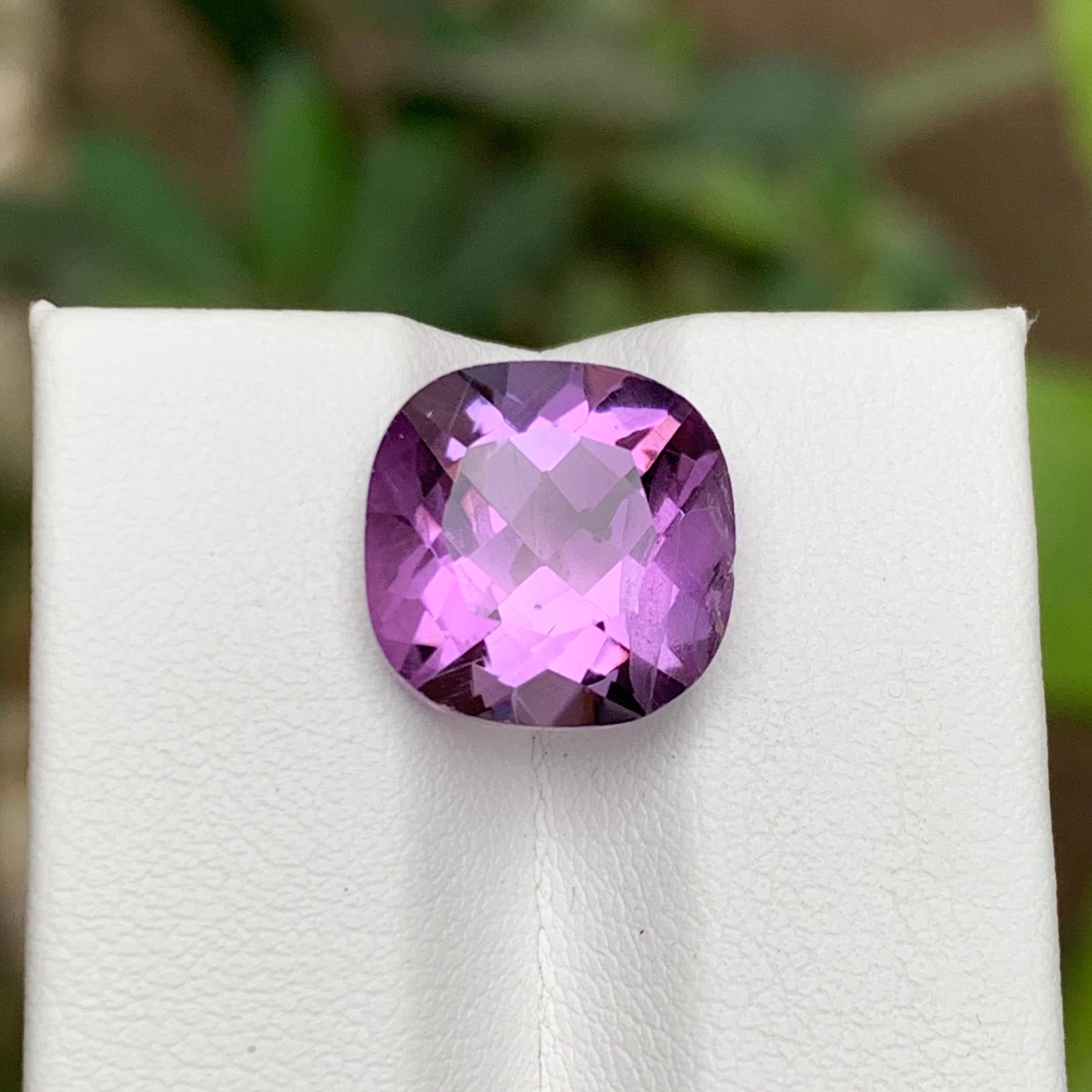 Anello con ametista naturale viola, ciondolo con gemma sciolta 6,40 ct taglio cuscino - Gioielli in vendita 4