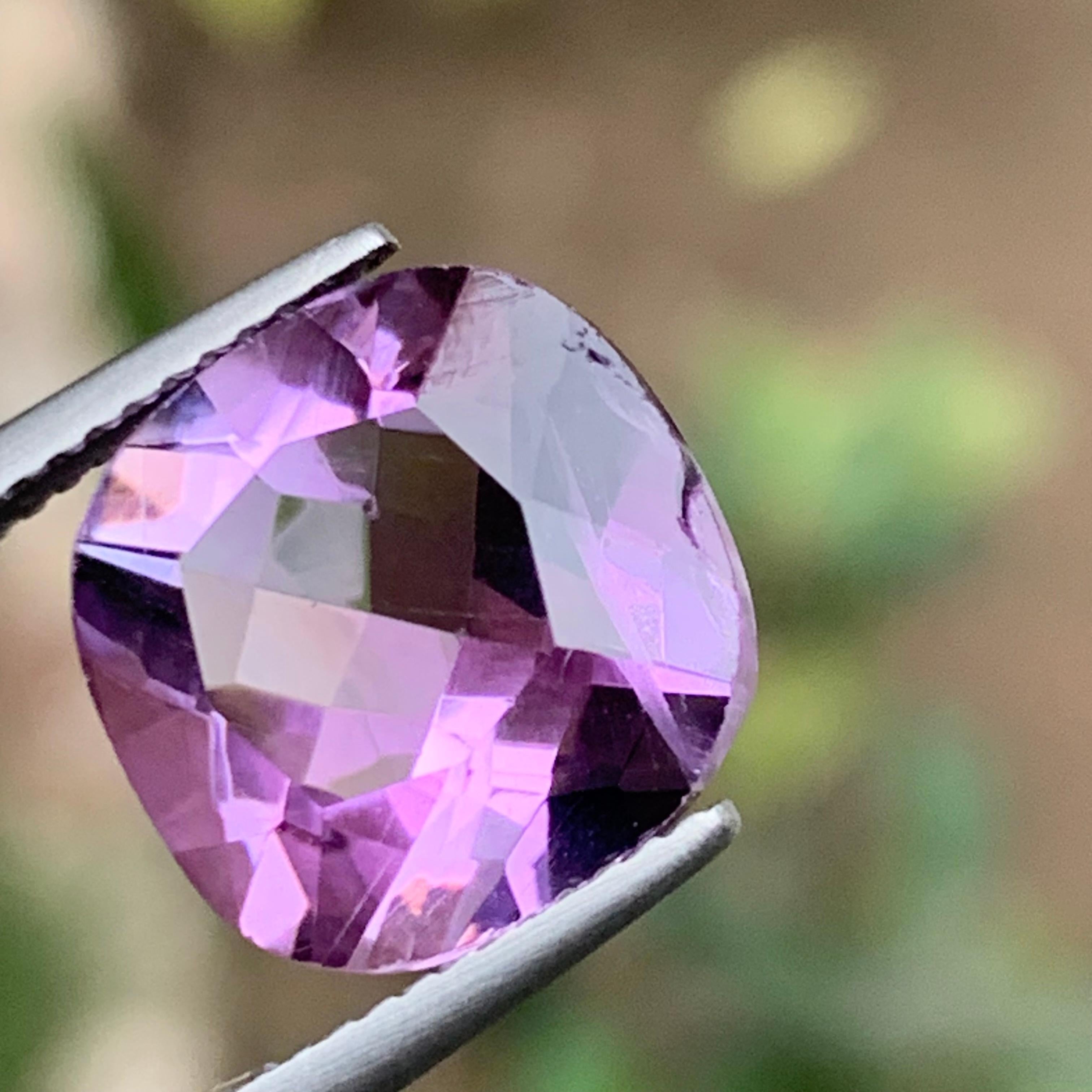 Anello con ametista naturale viola, ciondolo con gemma sciolta 6,40 ct taglio cuscino - Gioielli in vendita 5
