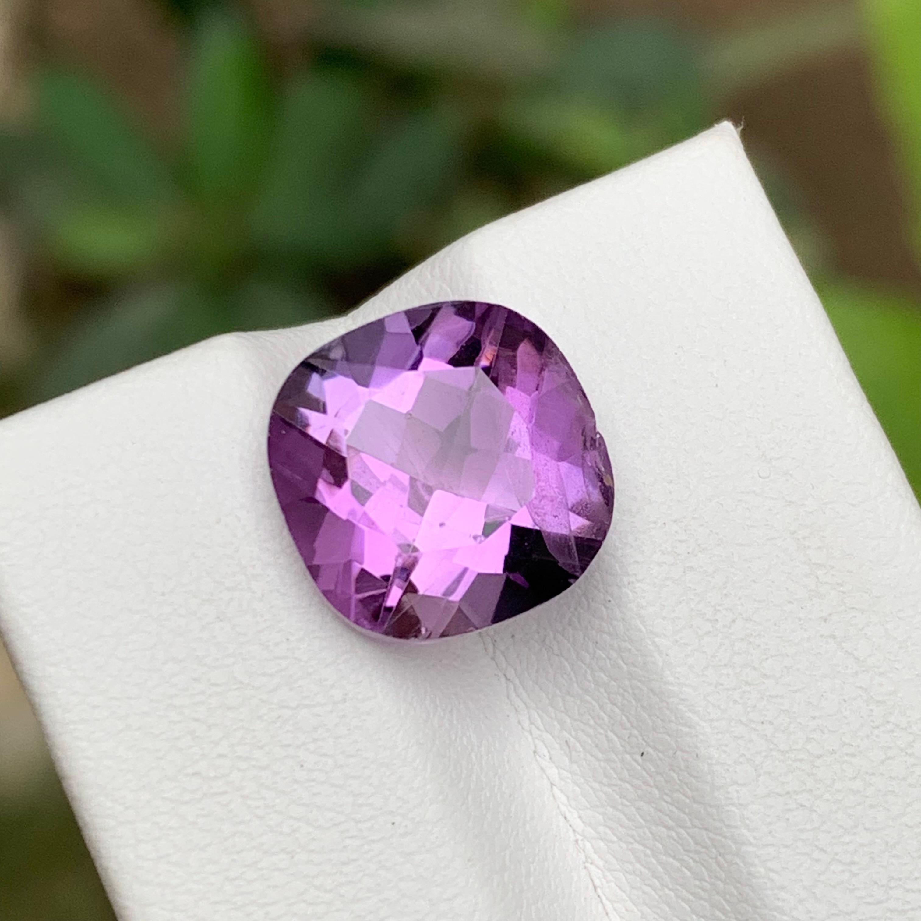 Anello con ametista naturale viola, ciondolo con gemma sciolta 6,40 ct taglio cuscino - Gioielli in vendita 7