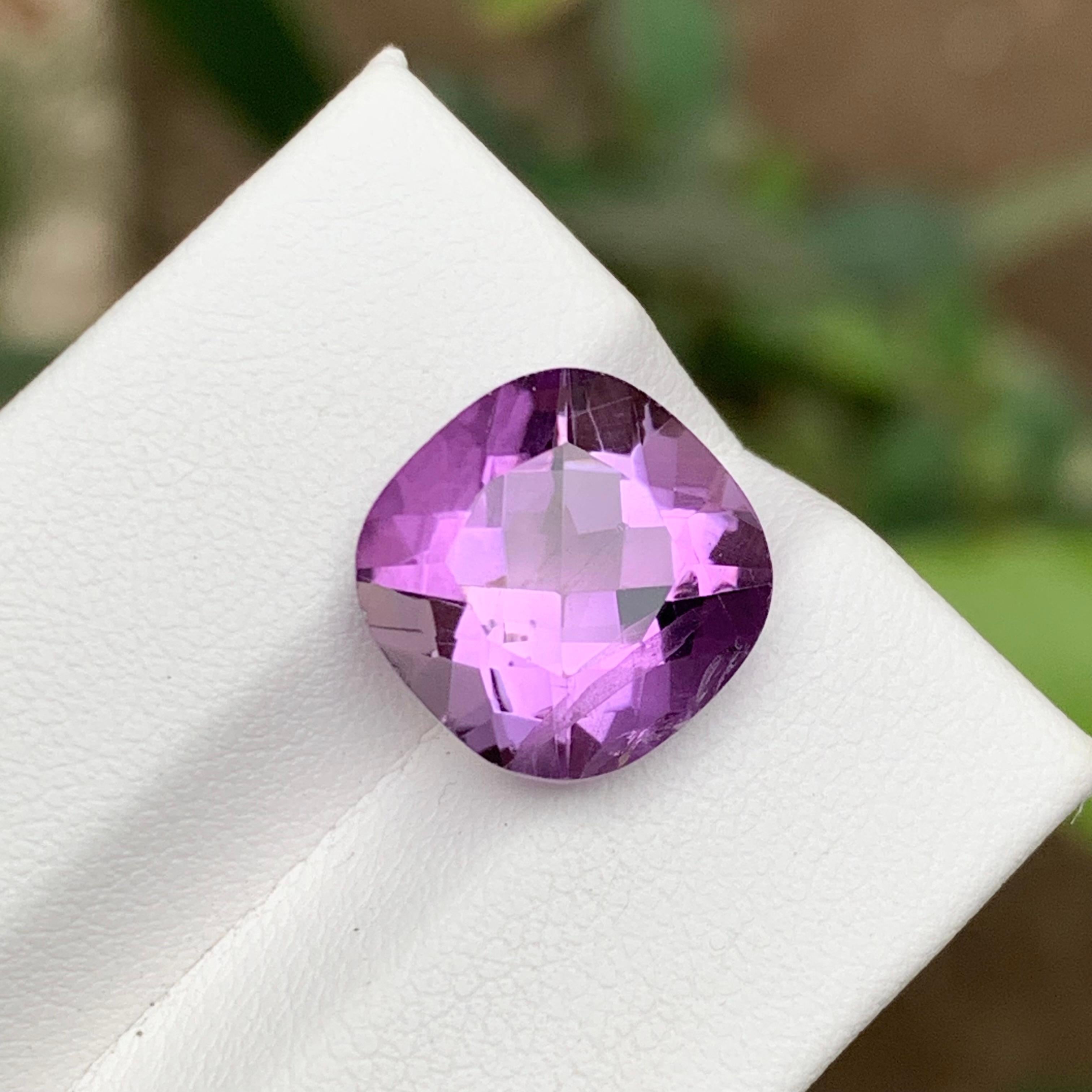 Contemporaneo Anello con ametista naturale viola, ciondolo con gemma sciolta 6,40 ct taglio cuscino - Gioielli in vendita