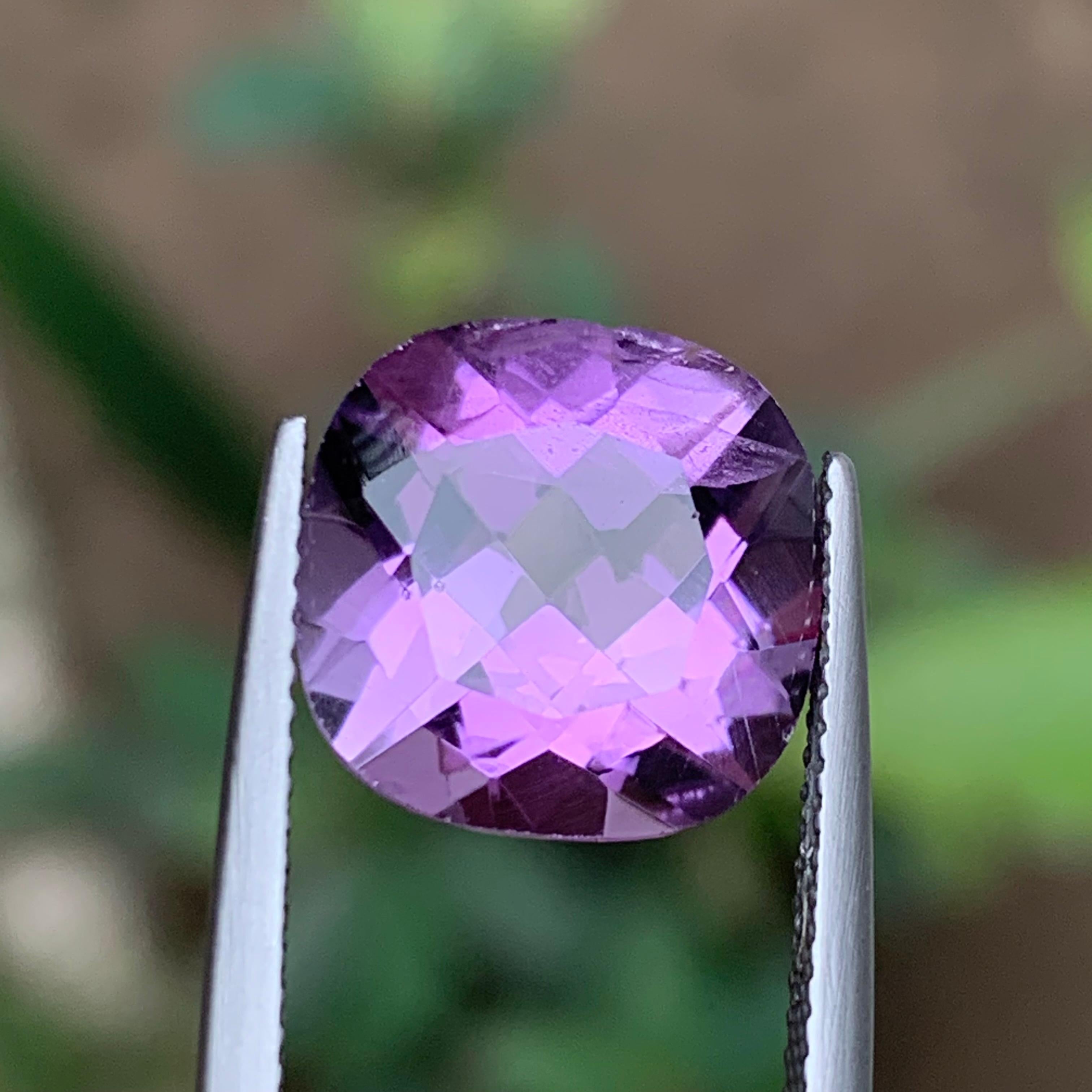 da uomo o donna Anello con ametista naturale viola, ciondolo con gemma sciolta 6,40 ct taglio cuscino - Gioielli in vendita