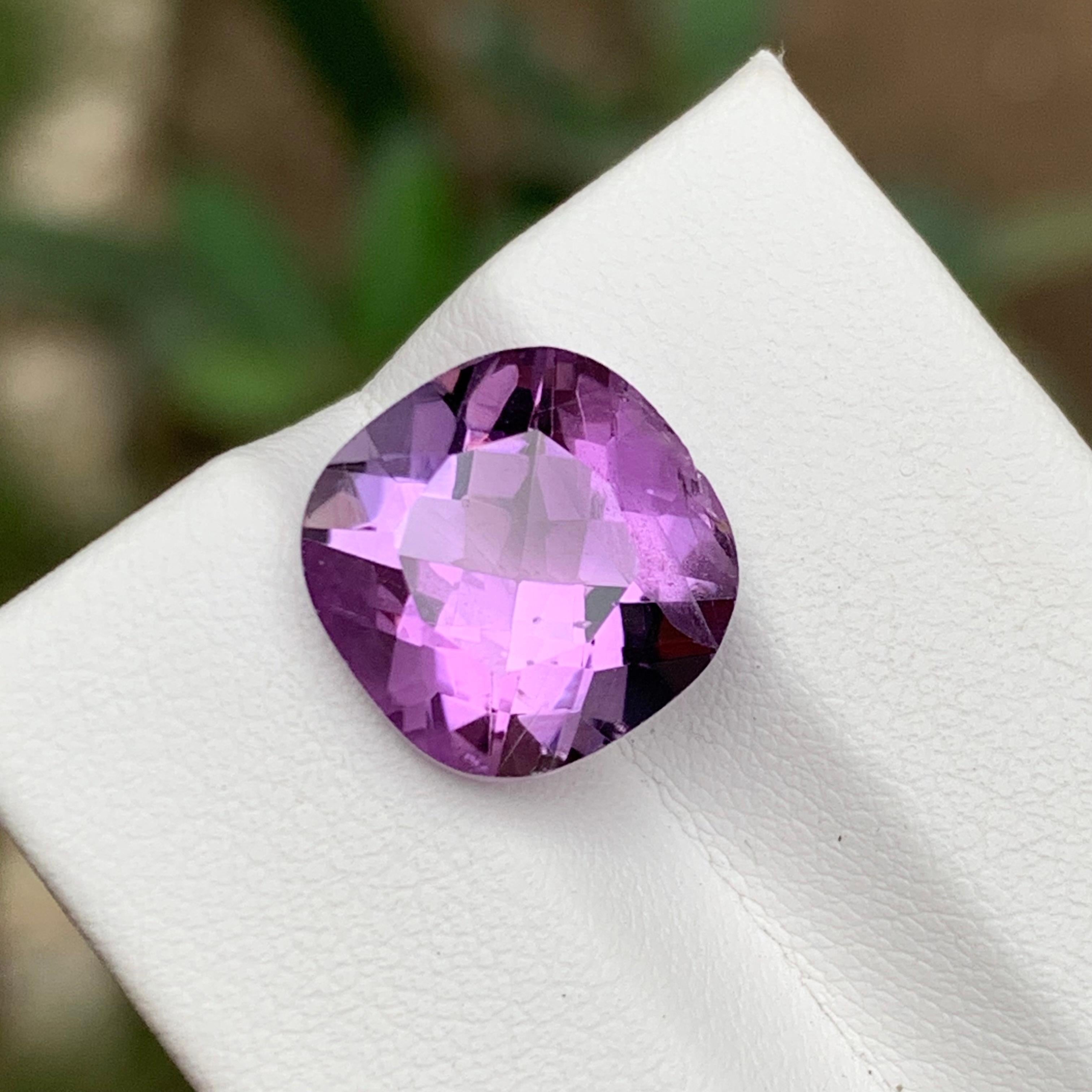 Anello con ametista naturale viola, ciondolo con gemma sciolta 6,40 ct taglio cuscino - Gioielli in vendita 1
