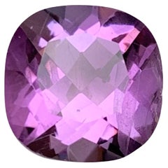 Purple Natural Amethyst Ring, Pendant Loose Gemstone 6.40 Ct Cushion Cut-Jewelry