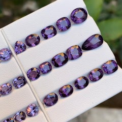Purple Natural Spinel Loose Gemstones Lot 39.50Ct Cushion, Oval & Pear Cut-Jewel