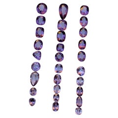 Gemas sueltas de espinela natural púrpura Lote 39,50Ct Talla cojín, oval y pera-Joya