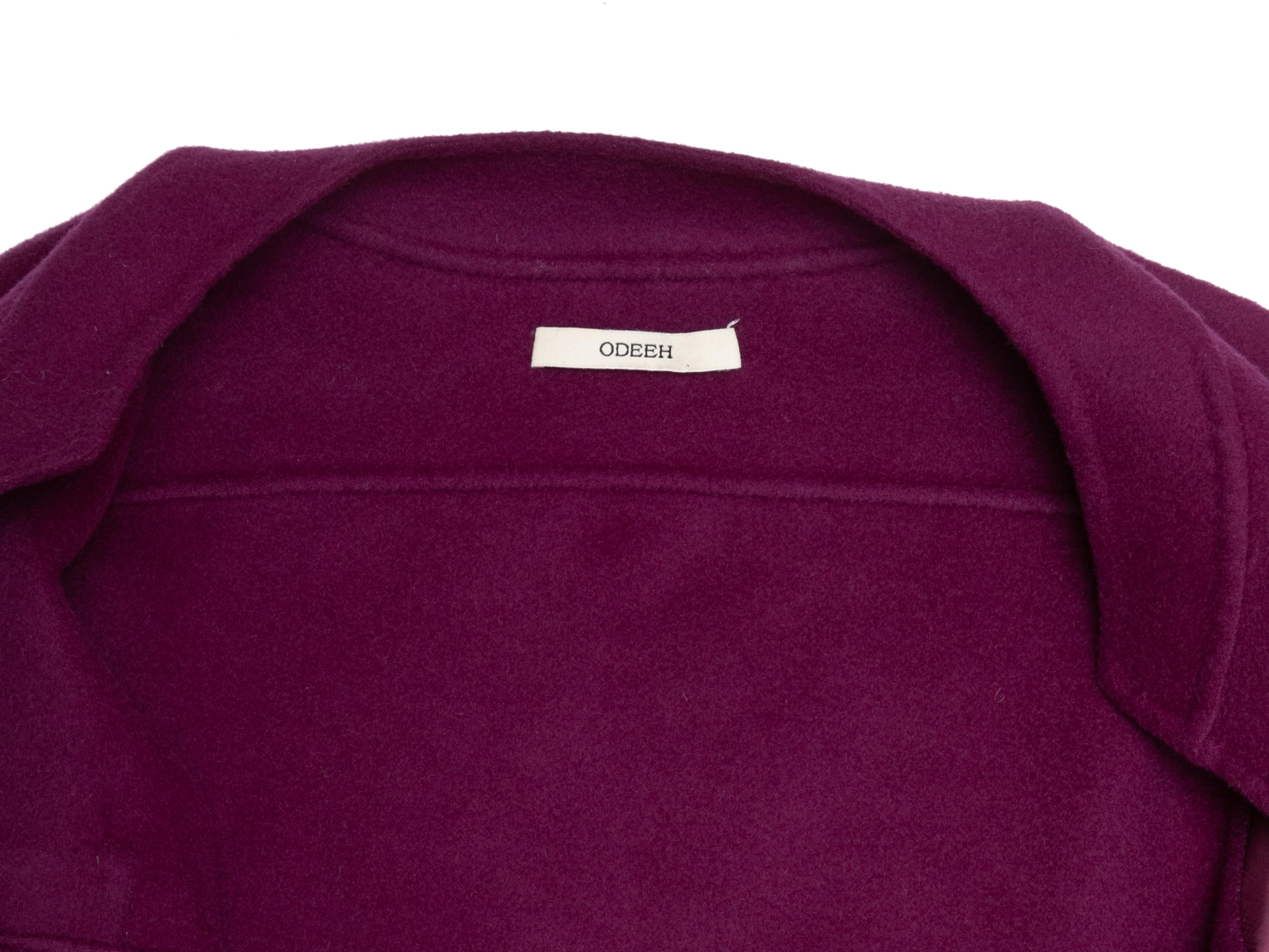 Women's Purple Odeeh Cropped Wool & Cashmere Jacket Size EU 34 For Sale